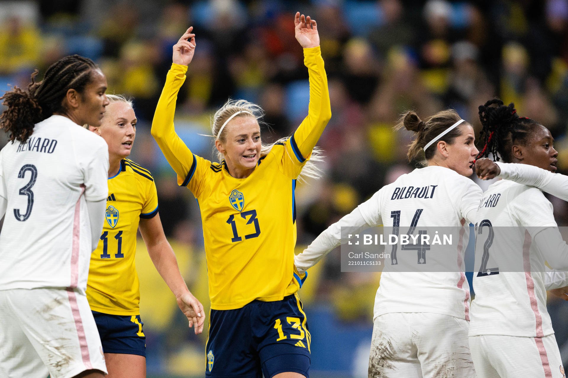 Amanda Ilestedt of Sweden celebrates the 2-0 goal
