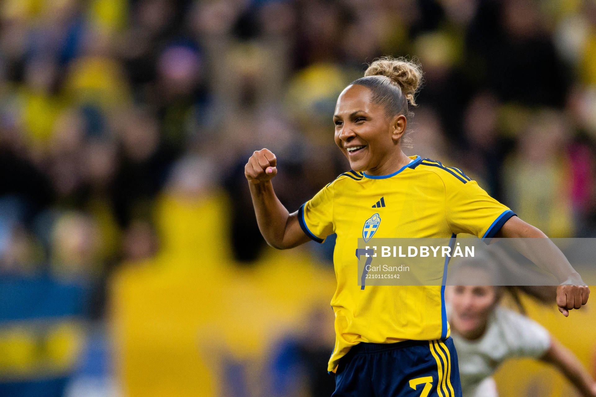 Madelen Janogy of Sweden celebrates the 3-0 goal