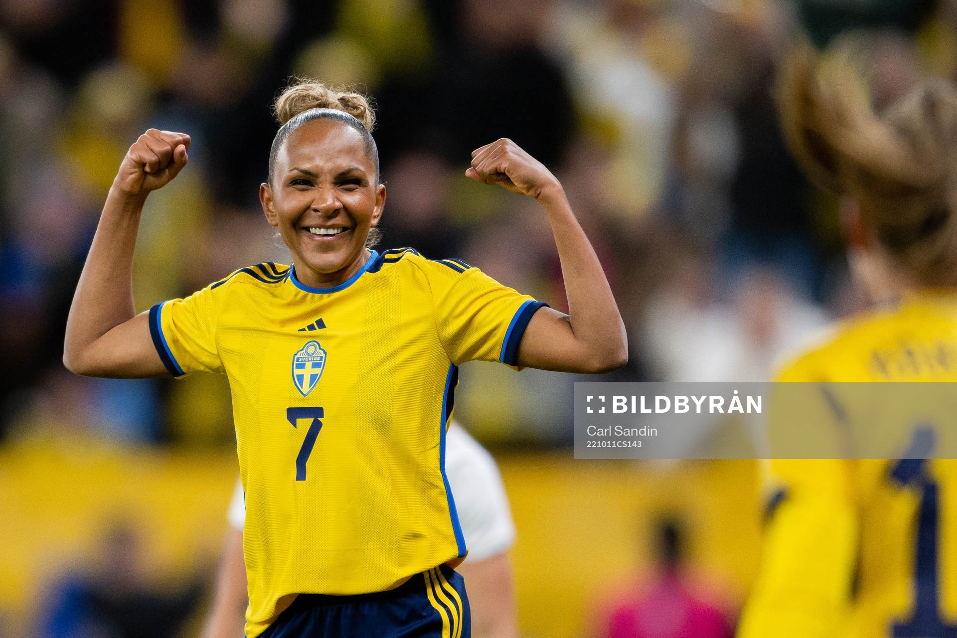 Madelen Janogy of Sweden celebrates the 3-0 goal