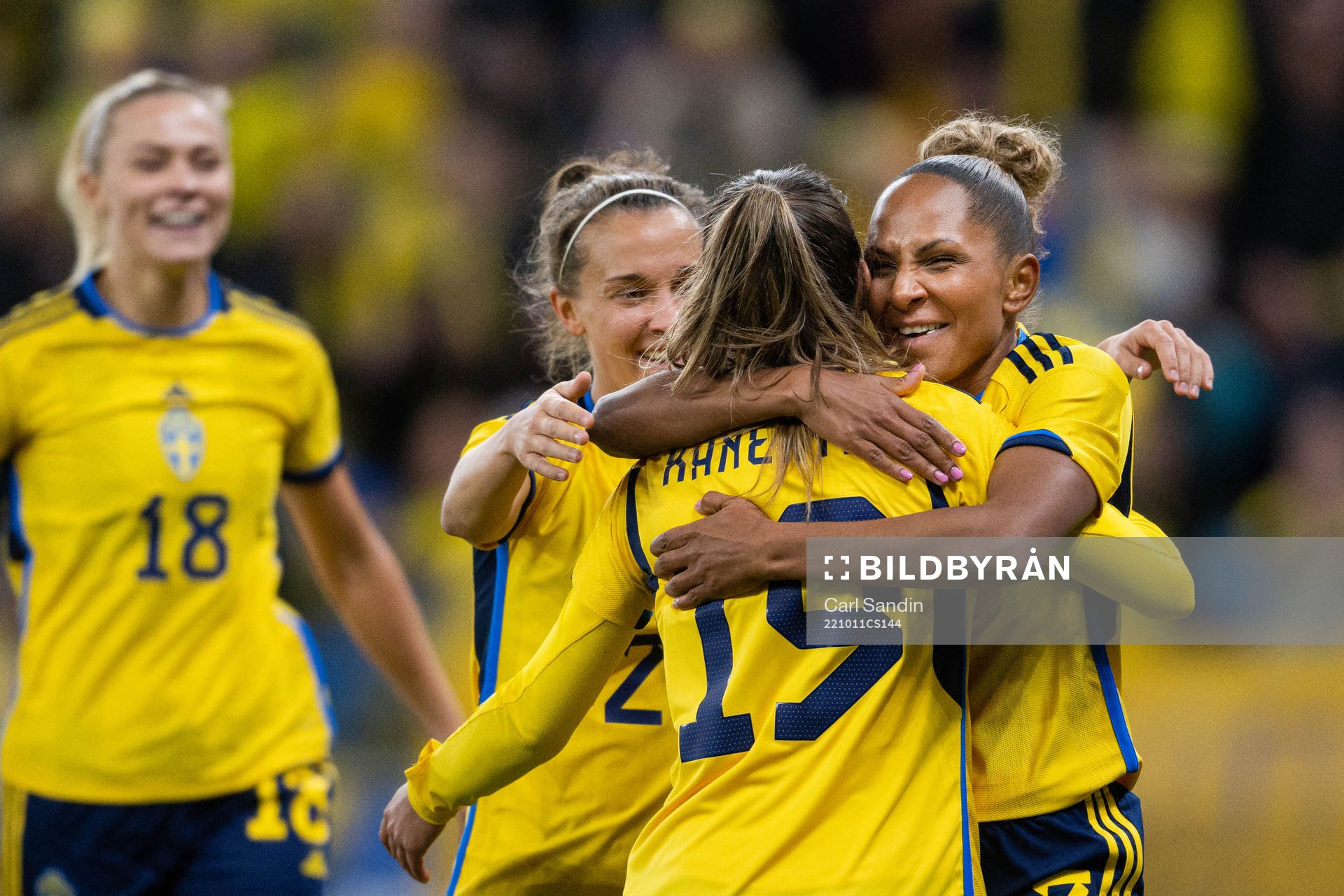 Madelen Janogy of Sweden celebrates the 3-0 goal