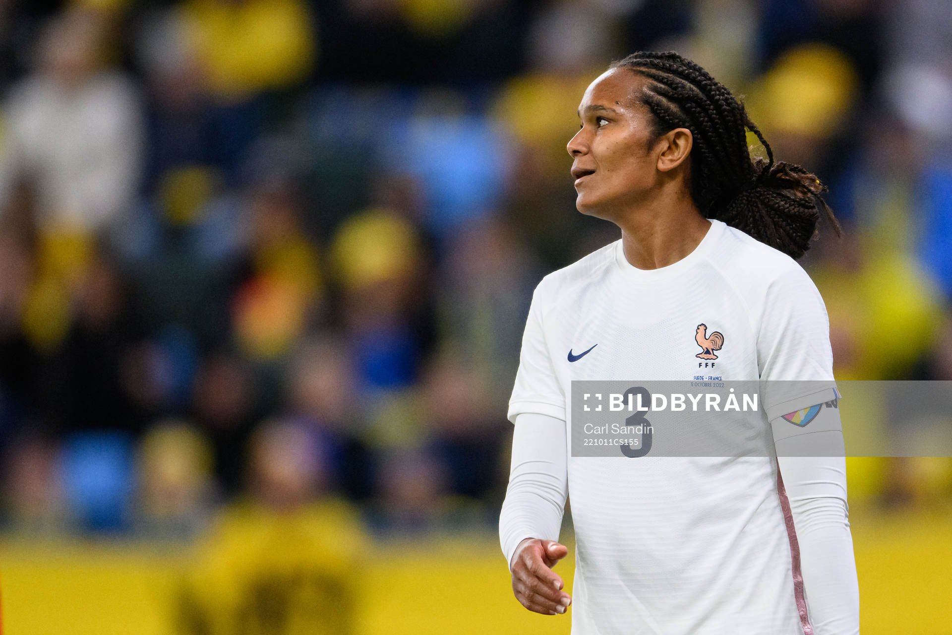 Wendie Renard of France looks dejected