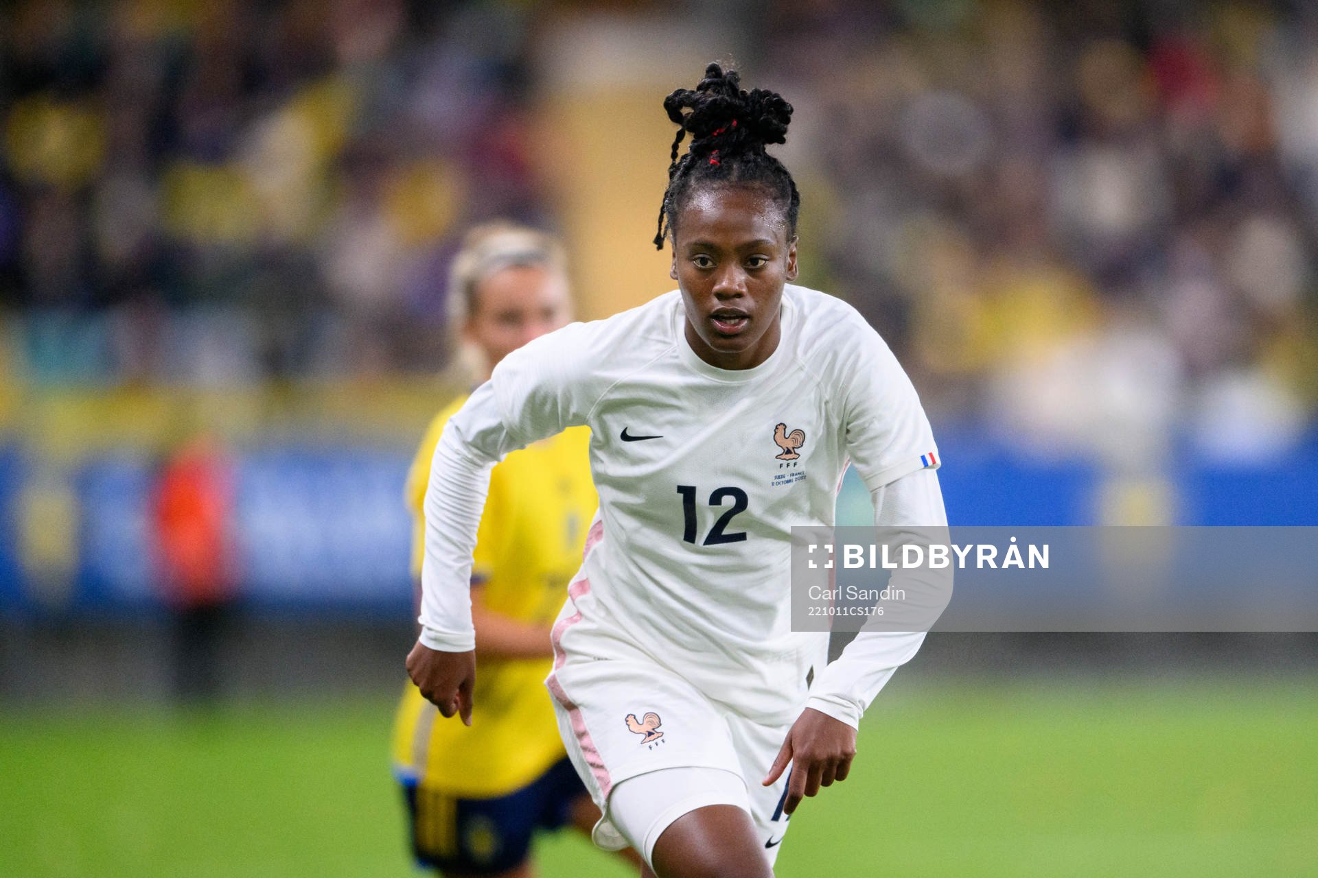 Melvine Malard of France during the women's international friendly football match between Sweden and France on October 11, 2022 in Gothenburg.