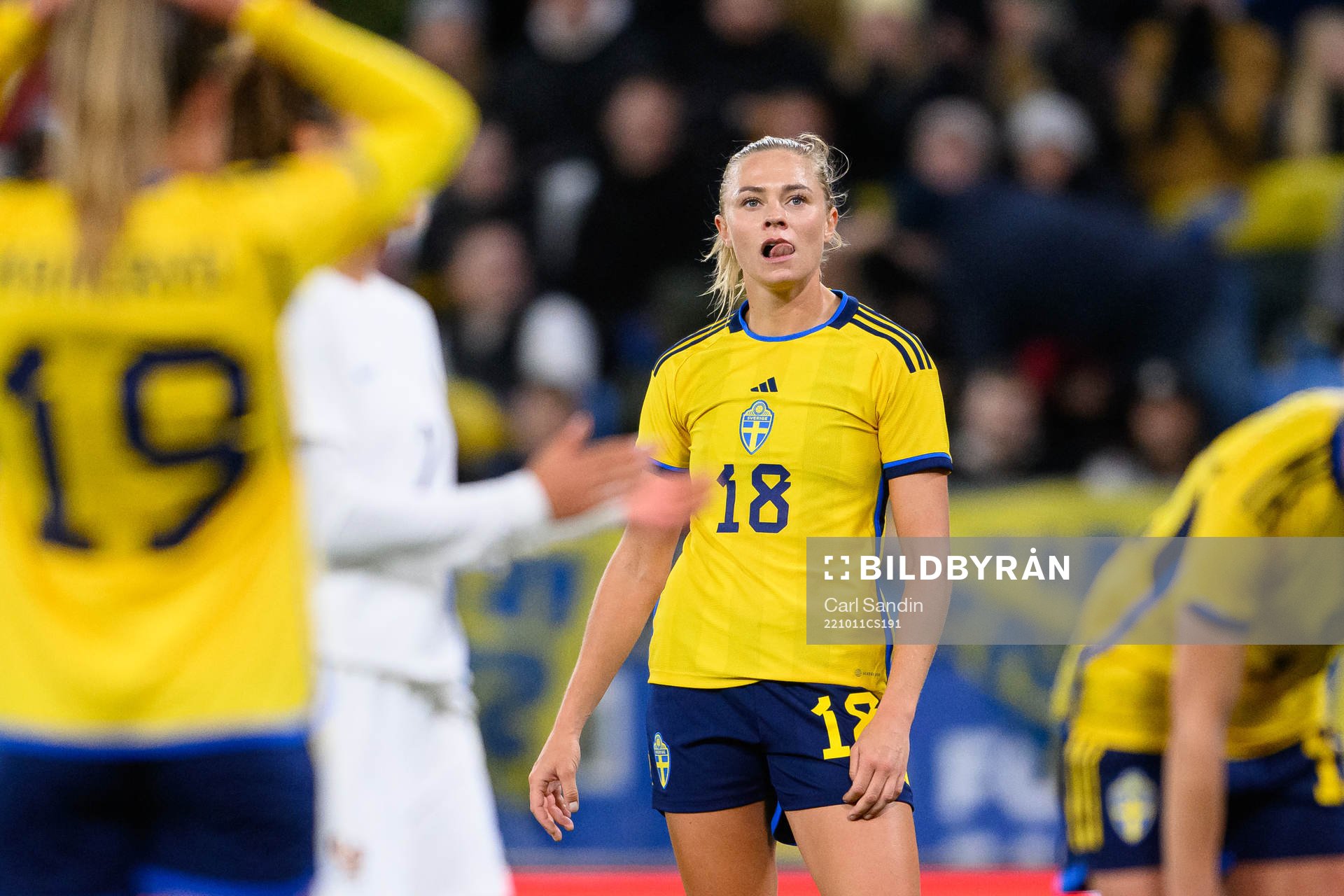 Fridolina Rolfö of Sweden looks dejected