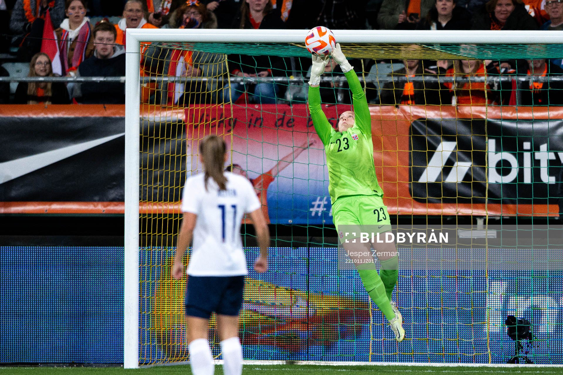 Goalkeeper Aurora Mikalsen of Norway