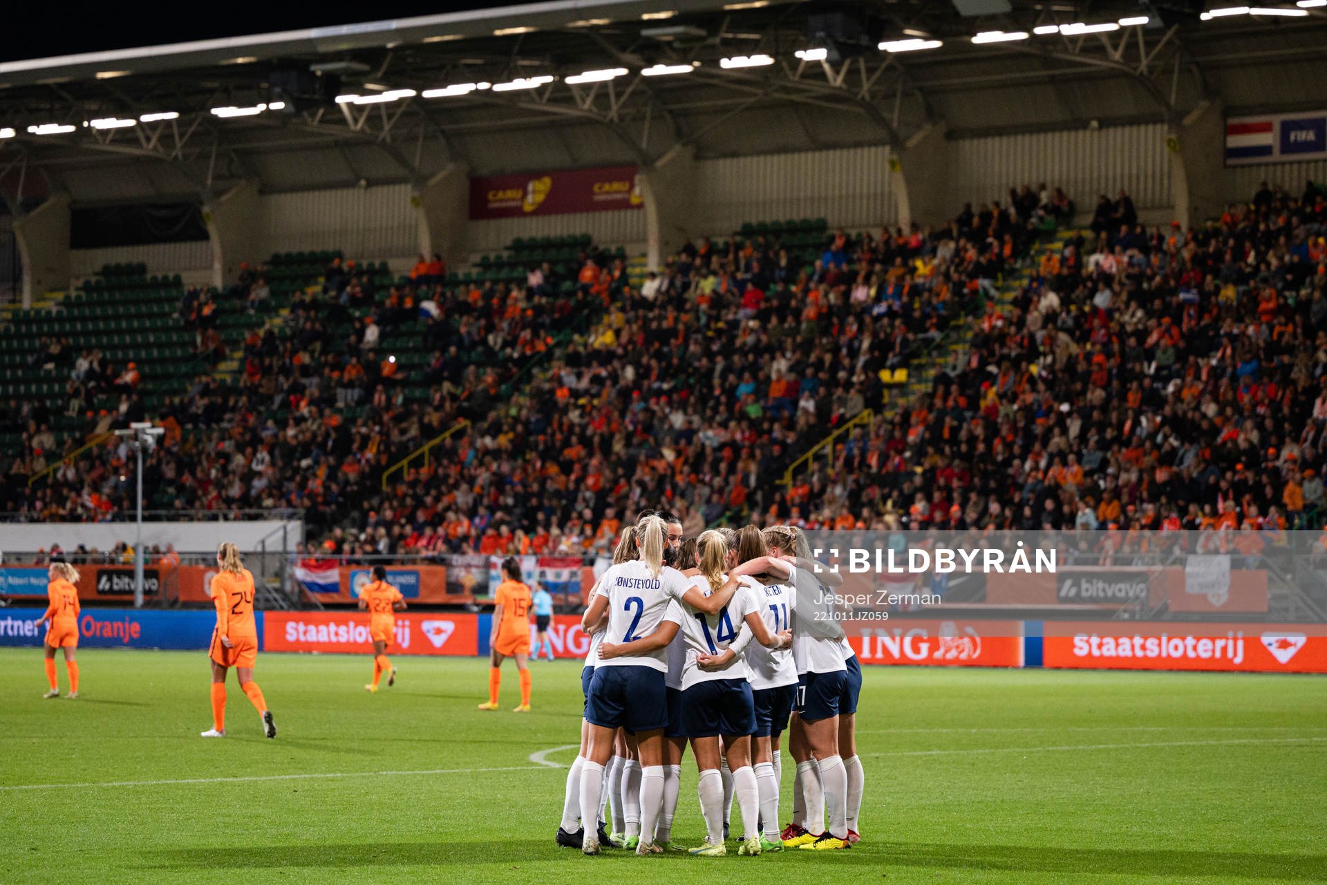 Players of Norway celebrate the 0-2 goal