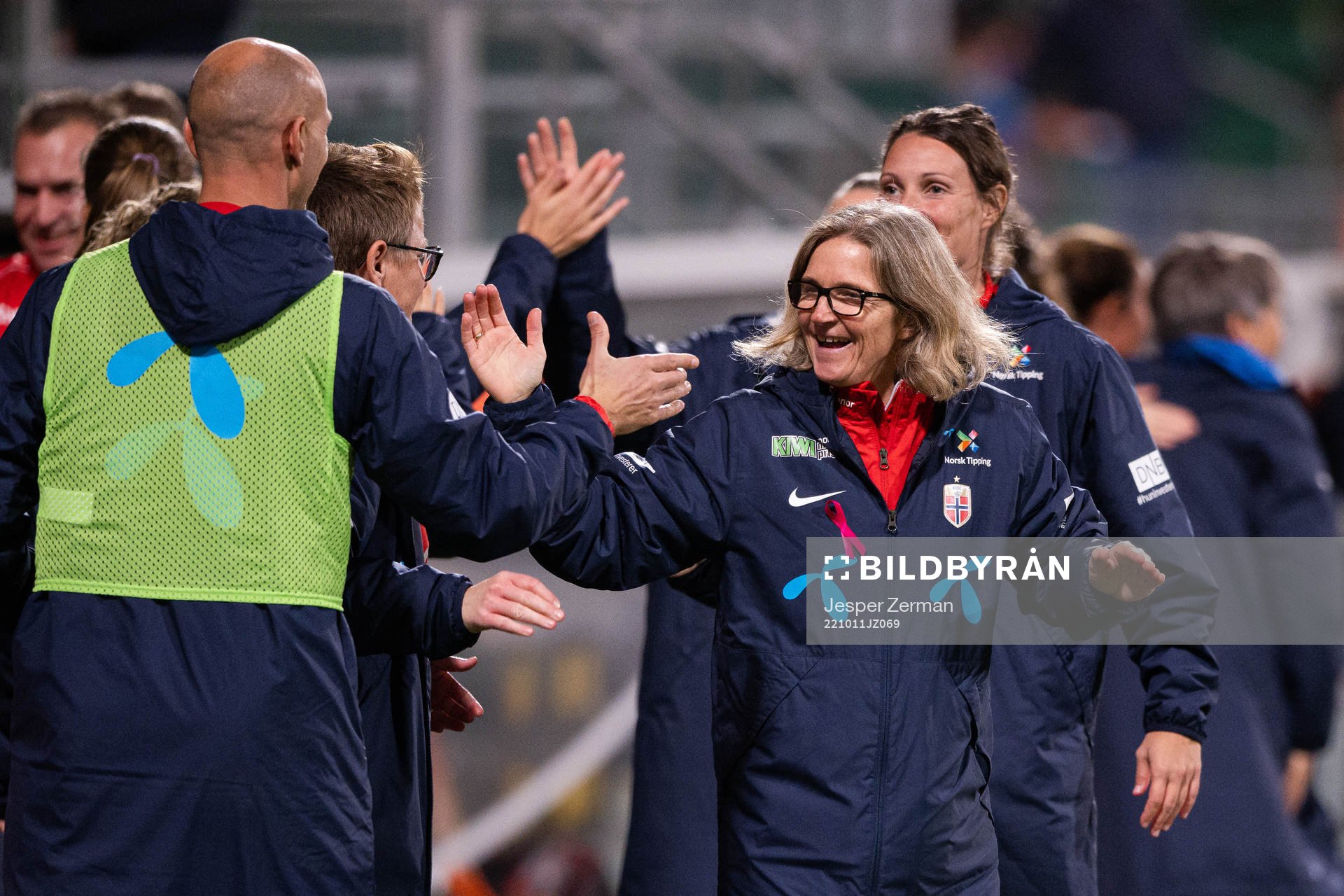 Head coach Hege Riise of Norway celebrates