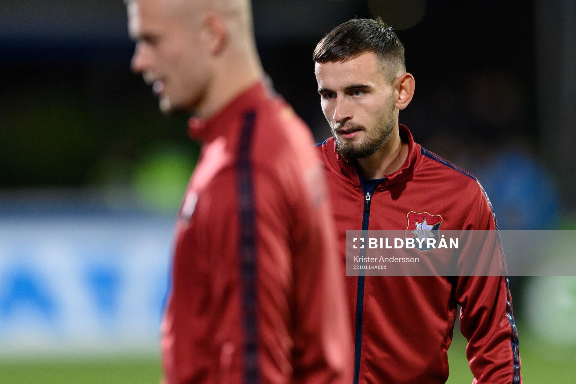 Örgrytes Erion Sadiku före fotbollsmatchen i Superettan