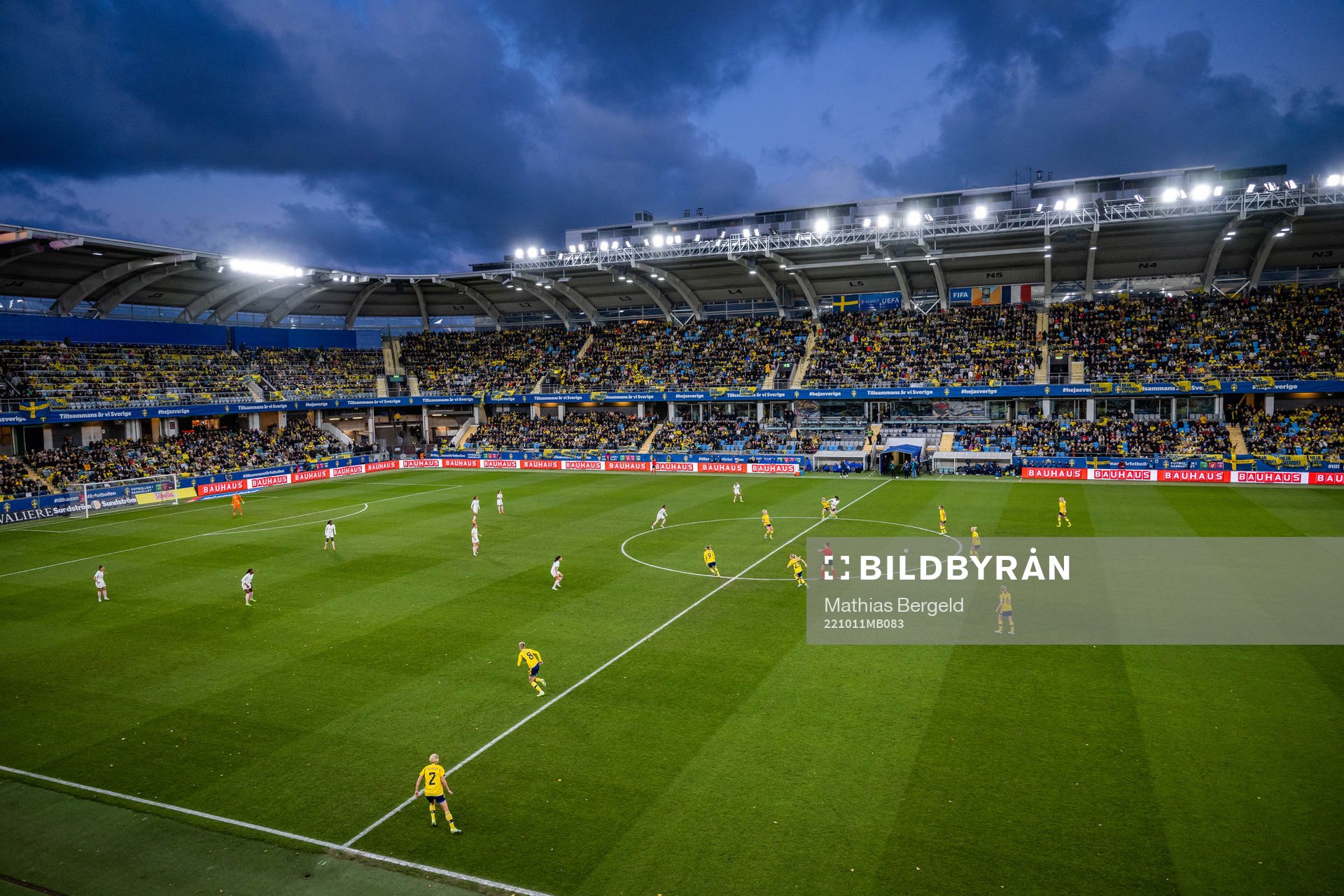 General view of Gamla Ullevi during the women's international friendly football match between Sweden and France on October 11, 2022 in Gothenburg. 