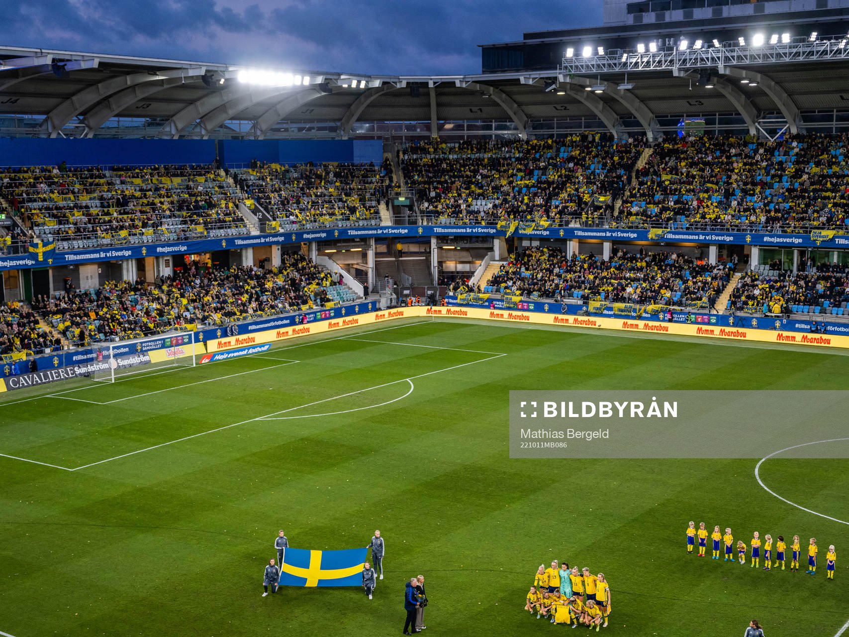 The starting eleven of Sweden pose for a team photo