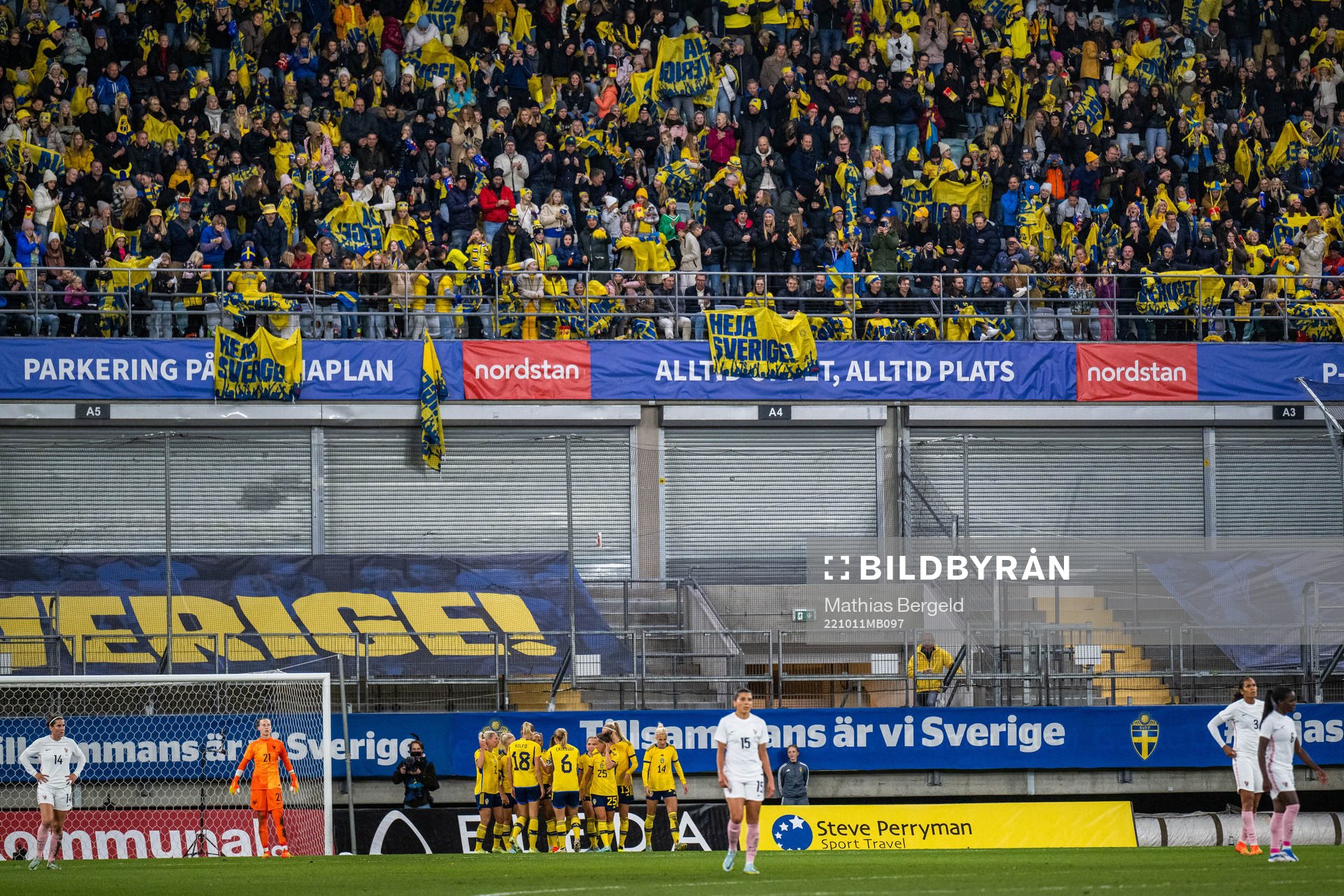 Madelen Janogy of Sweden celebrates with team mates
