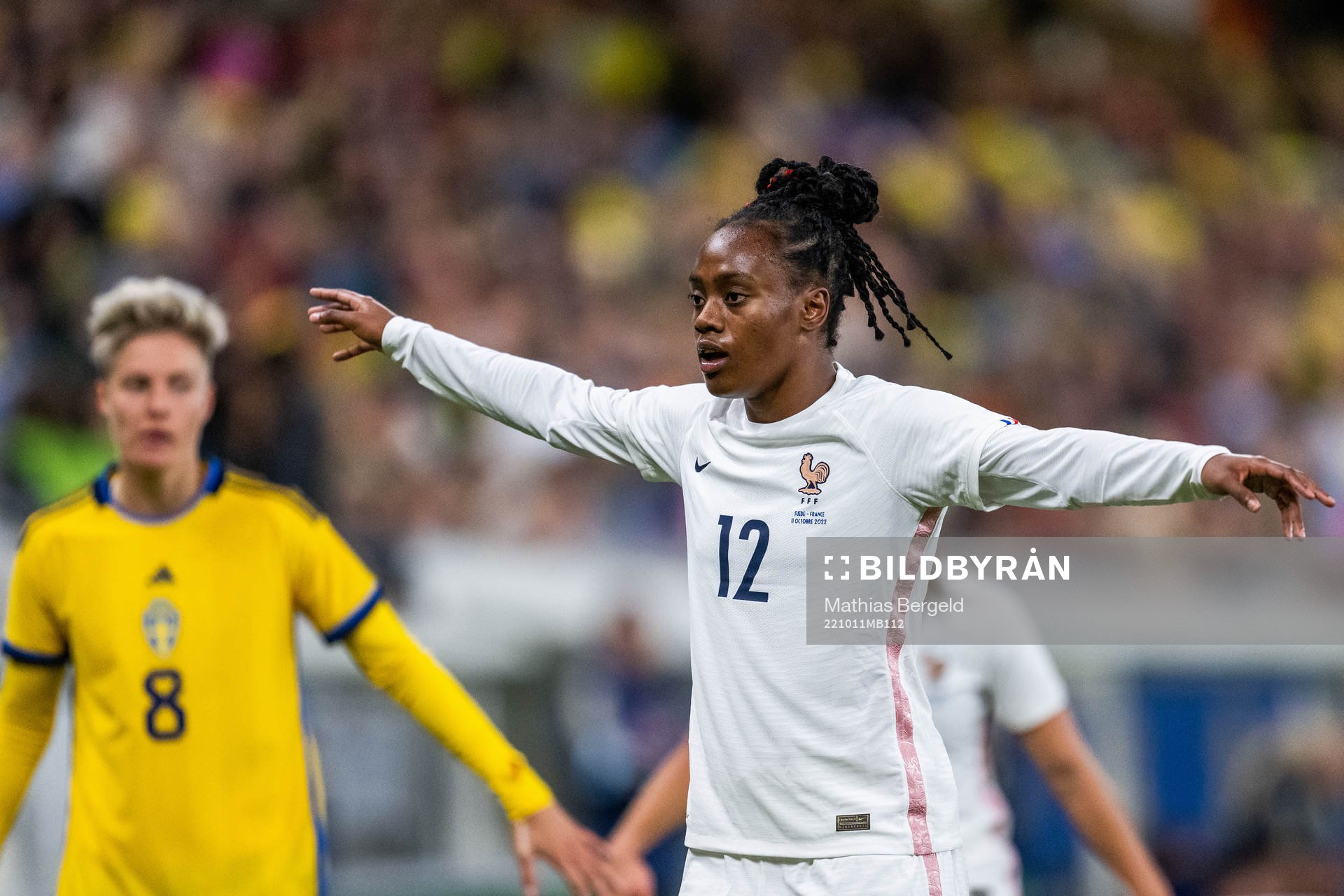 Melvine Malard of France during the women's international friendly football match between Sweden and France on October 11, 2022 in Gothenburg.