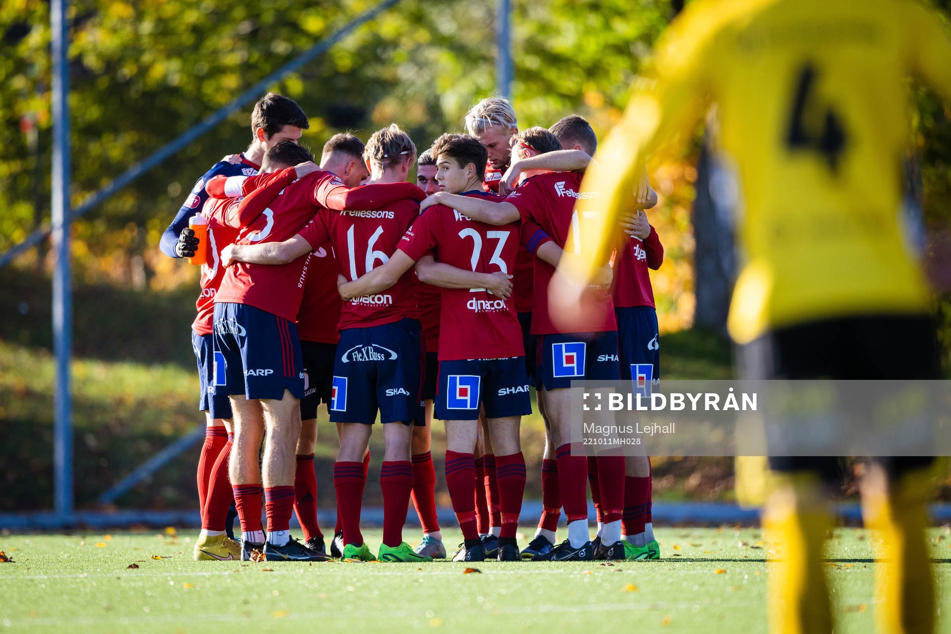 Öster innan fotbollsmatchen i U21 Allsvenskan mellan Östers IF och Elfsborg den 11 oktober 2022 i Växjö. 