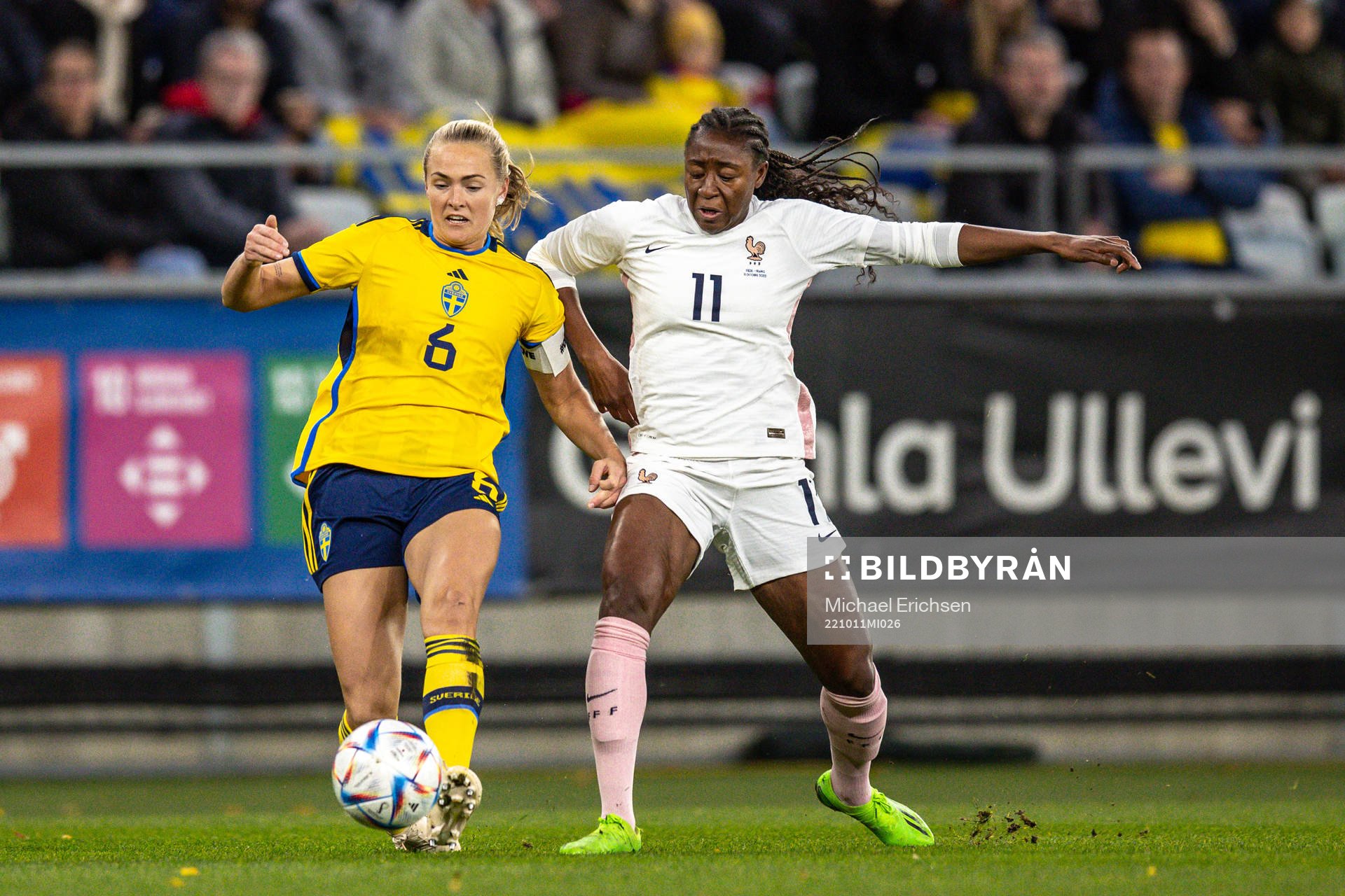 Magdalena Eriksson of Sweden and Kadidiatou Diani of France