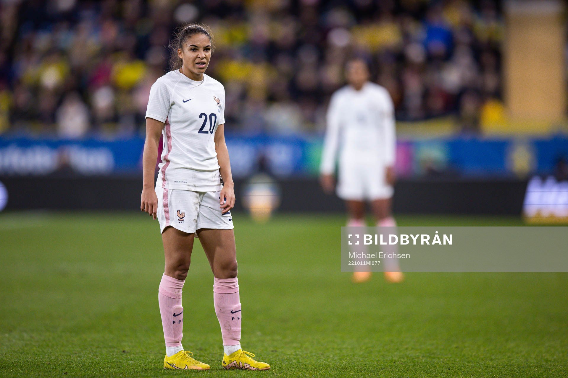 Delphine Cascarino of France looks dejected