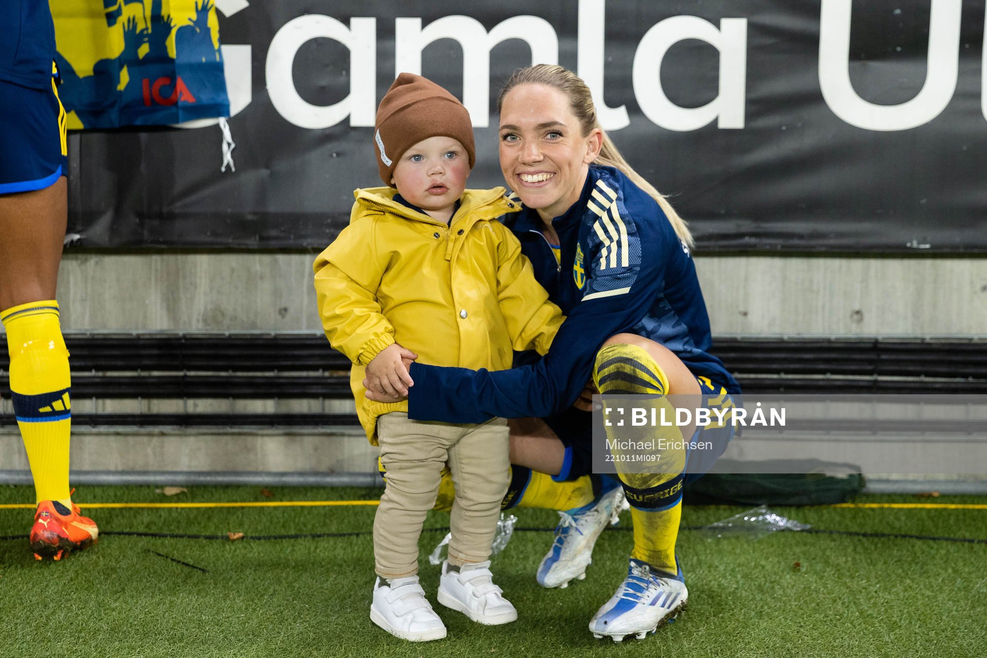 Elin Rubensson of Sweden with her son Frans