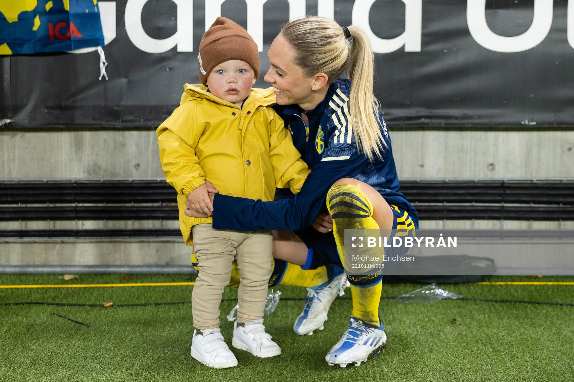 Elin Rubensson of Sweden with her son Frans