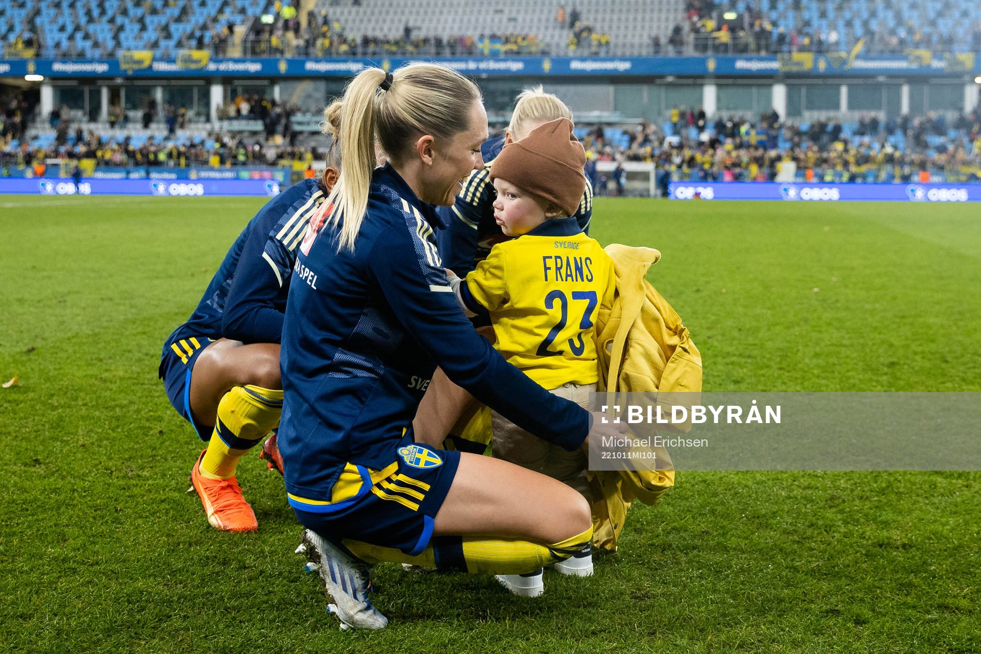 Elin Rubensson of Sweden with her son Frans
