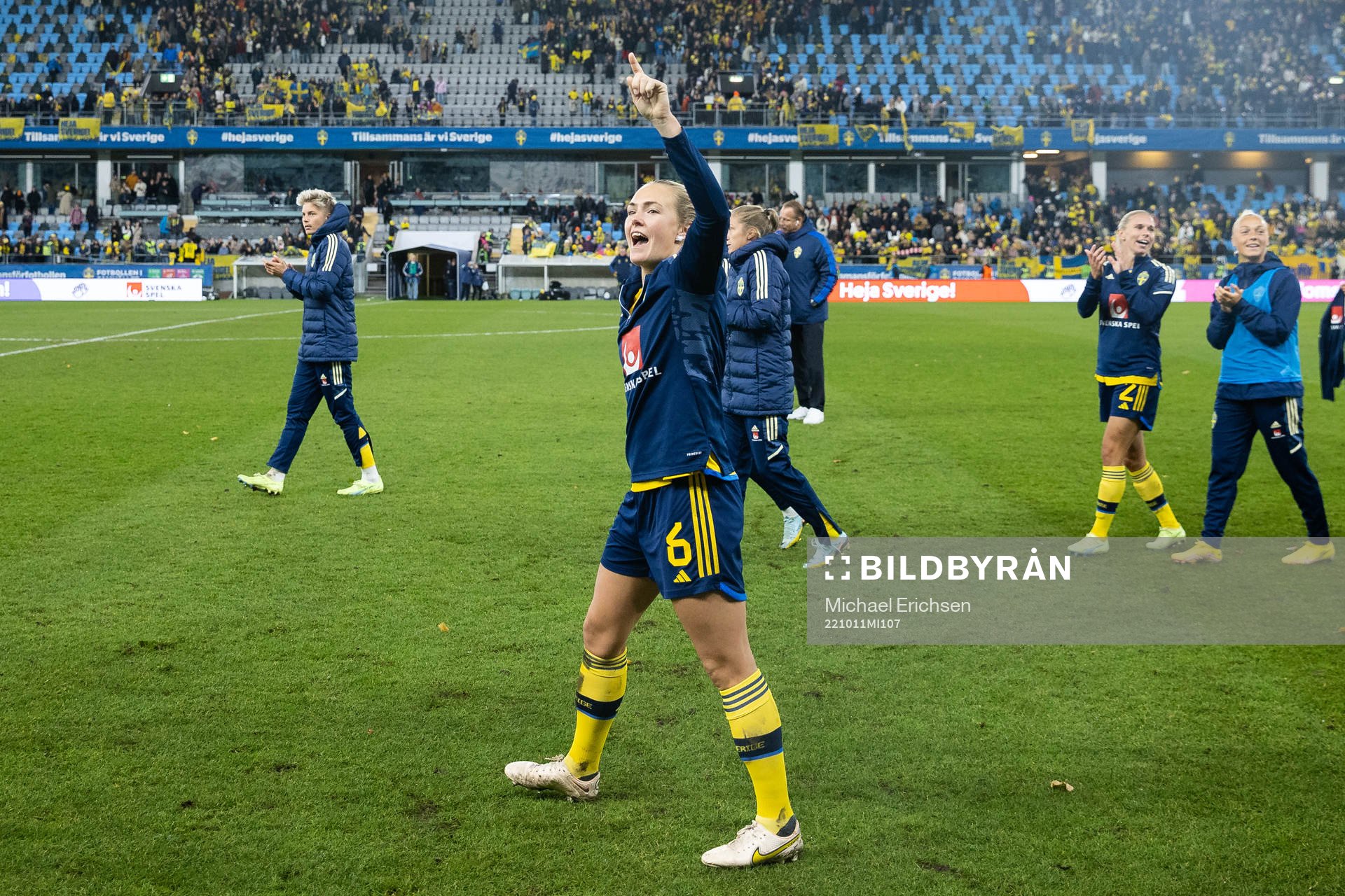 Magdalena Eriksson celebrates