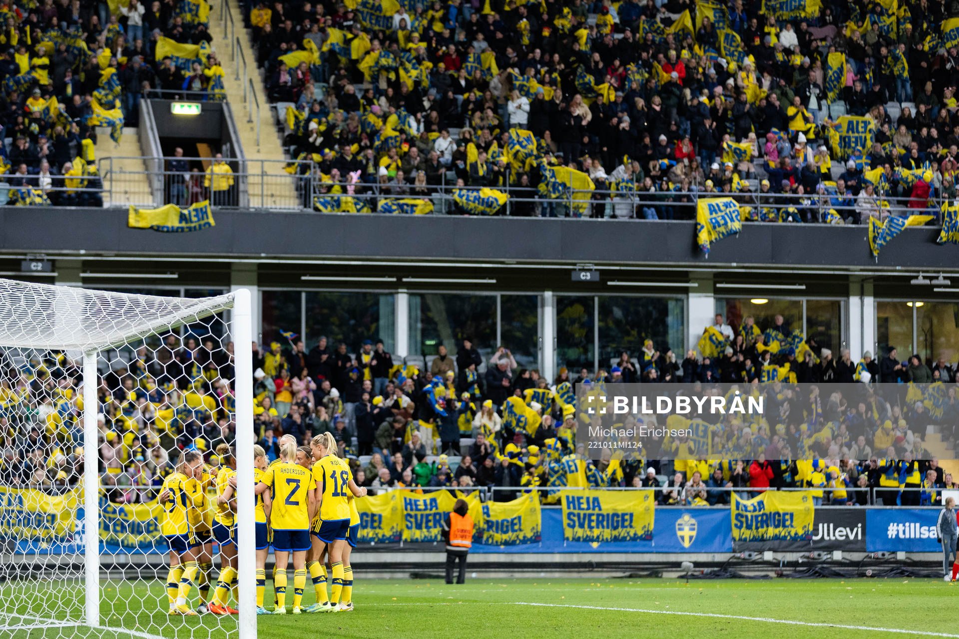 Madelen Janogy of Sweden celebrates scoring 3-0