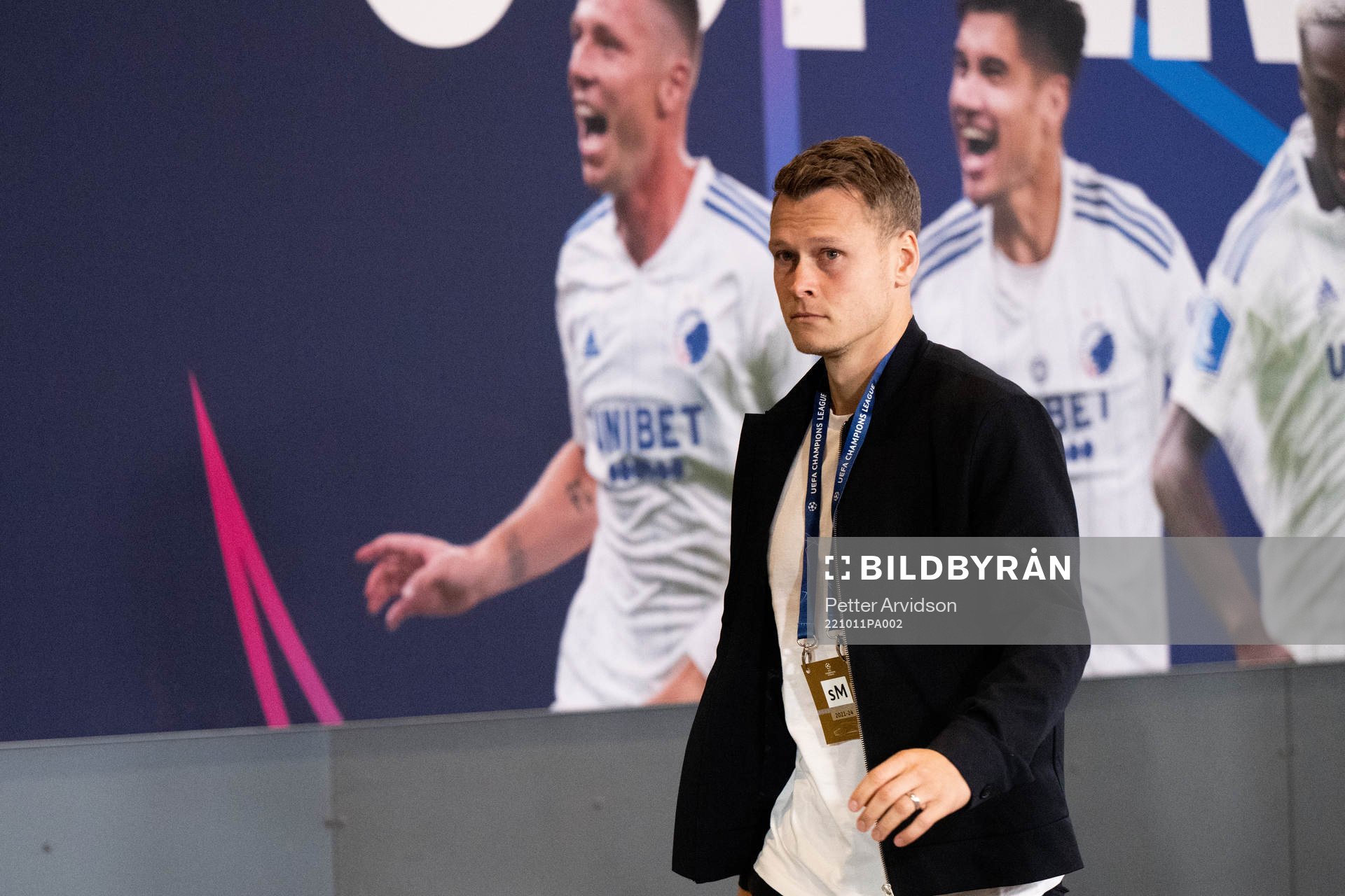 Viktor Claesson of Copenhagen arrives at the stadium