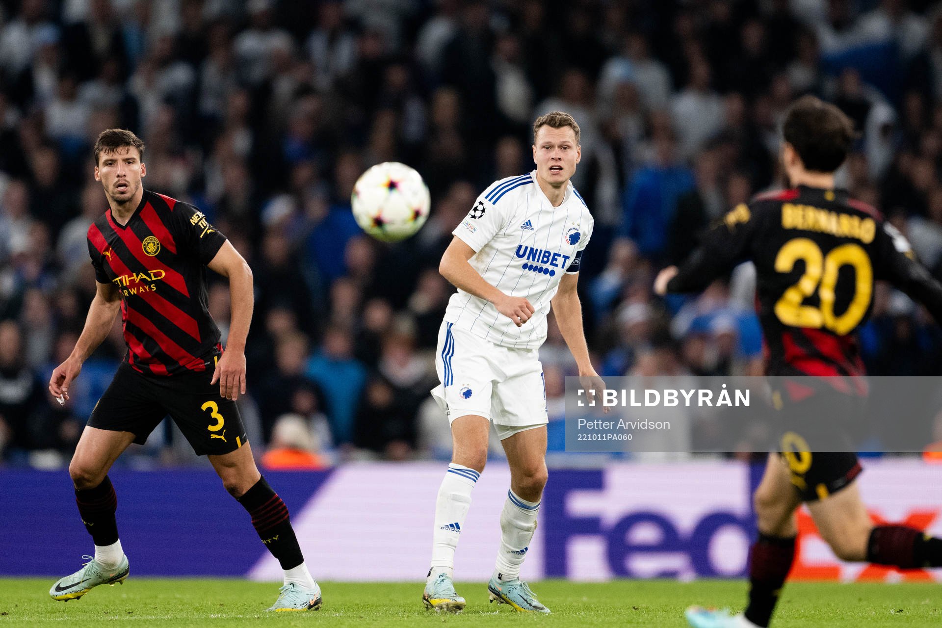 Viktor Claesson of Copenhagen during the UEFA Champions League football match between FC Copenhagen and Manchester City on October 11, 2022 in Copenhagen.