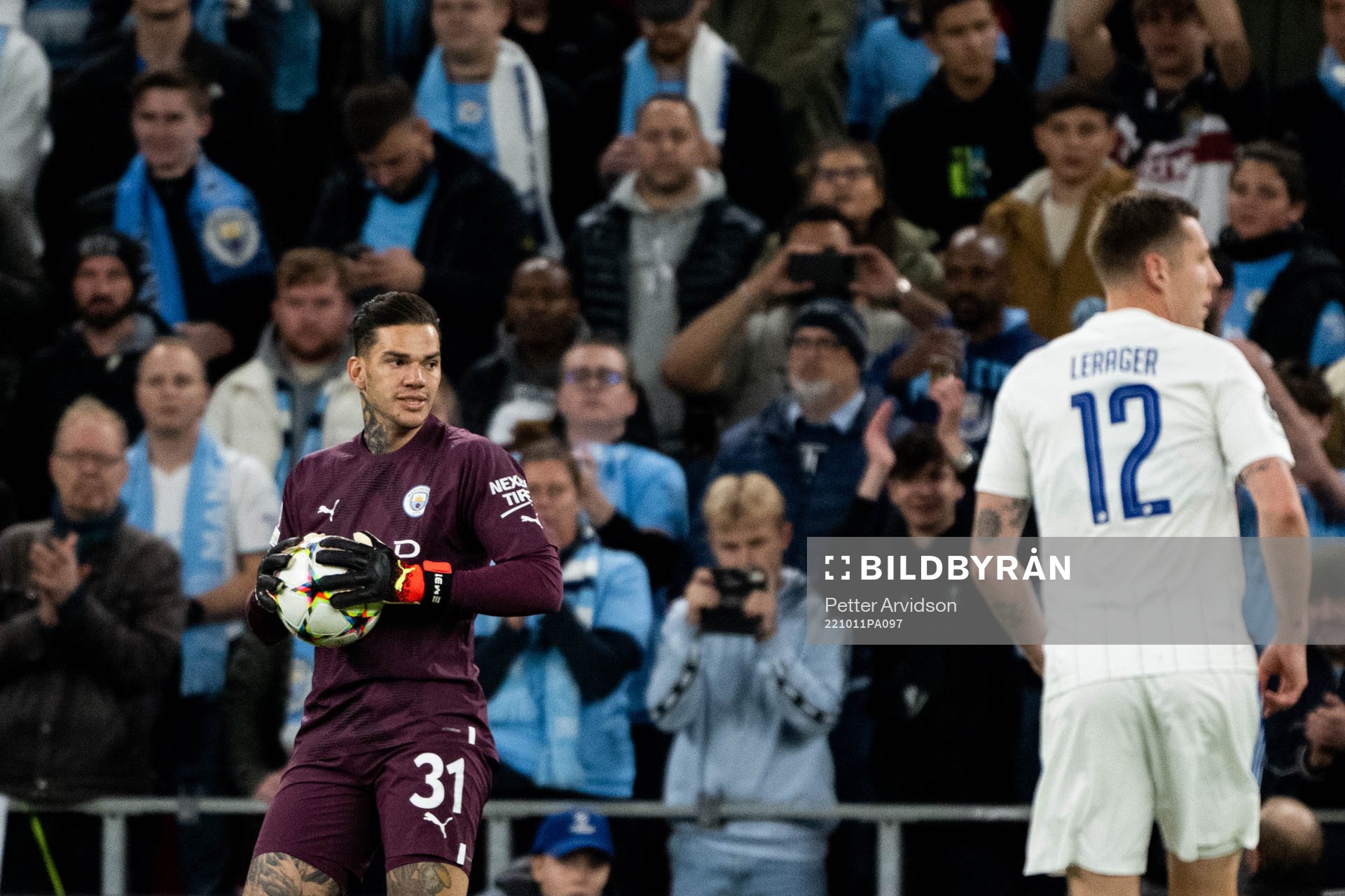 Goalkeeper Ederson of Man City