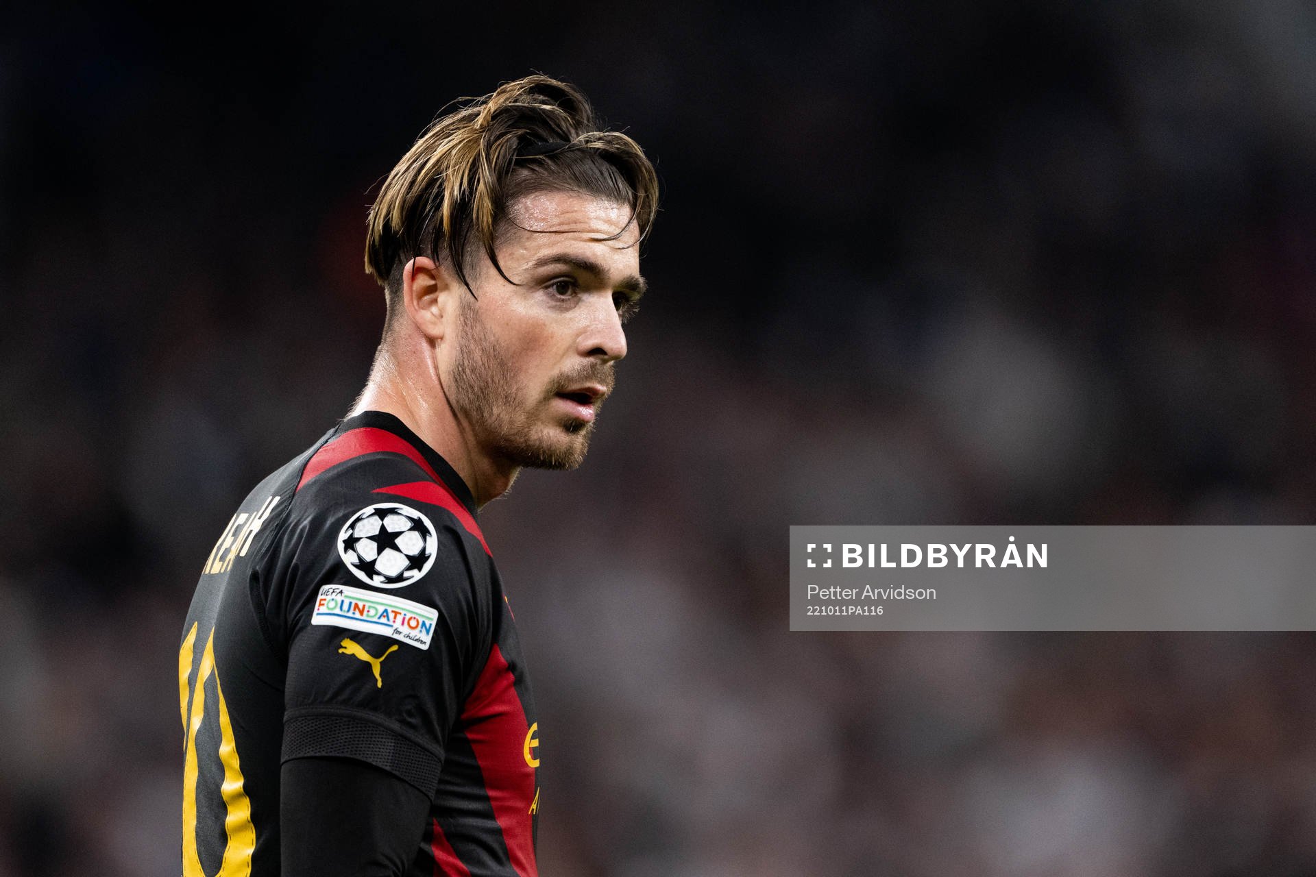 Jack Grealish of Man City during the UEFA Champions League football match between FC Copenhagen and Manchester City on October 11, 2022 in Copenhagen.
