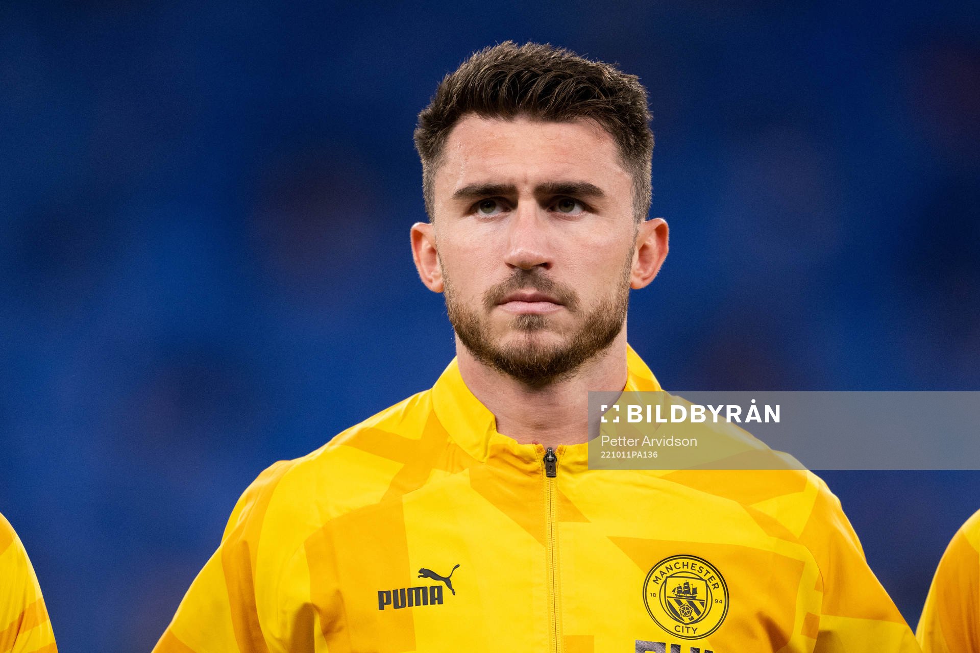 Aymeric Laporte of Man City ahead of the UEFA Champions League football match between FC Copenhagen and Manchester City on October 11, 2022 in Copenhagen.