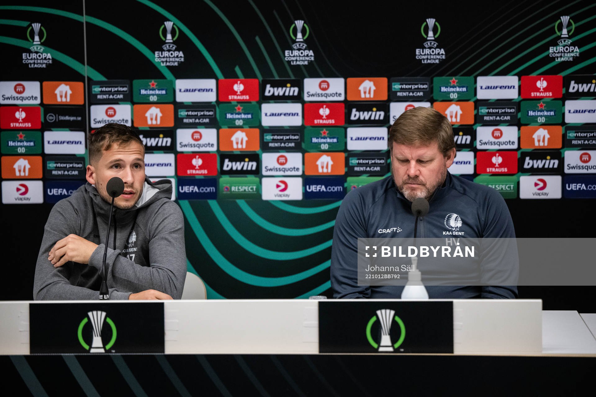 Andrew Hjulsager and Head coach Hein Vanhaezebrouck