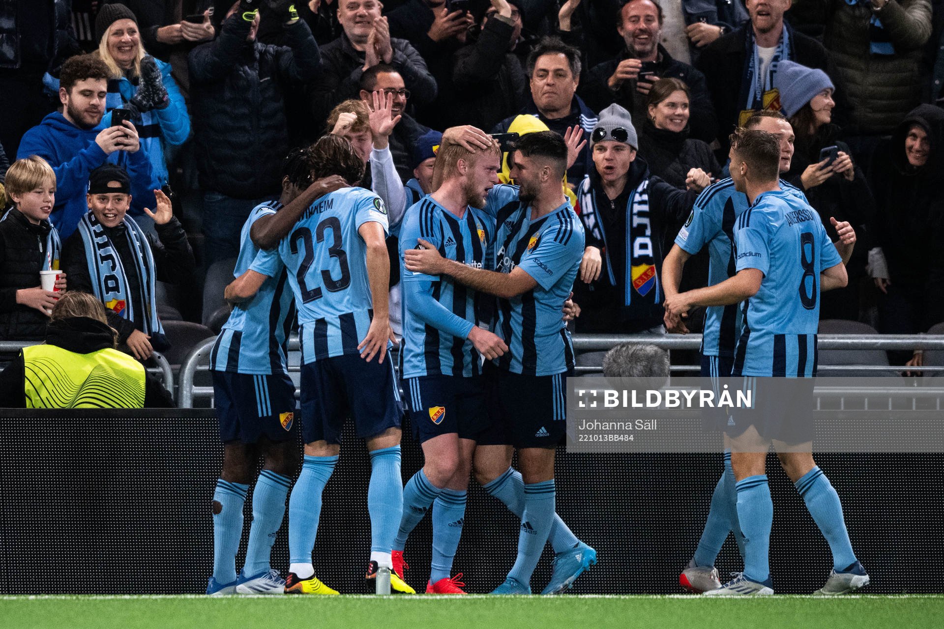Kalle Holmberg of Djurgården celebrates