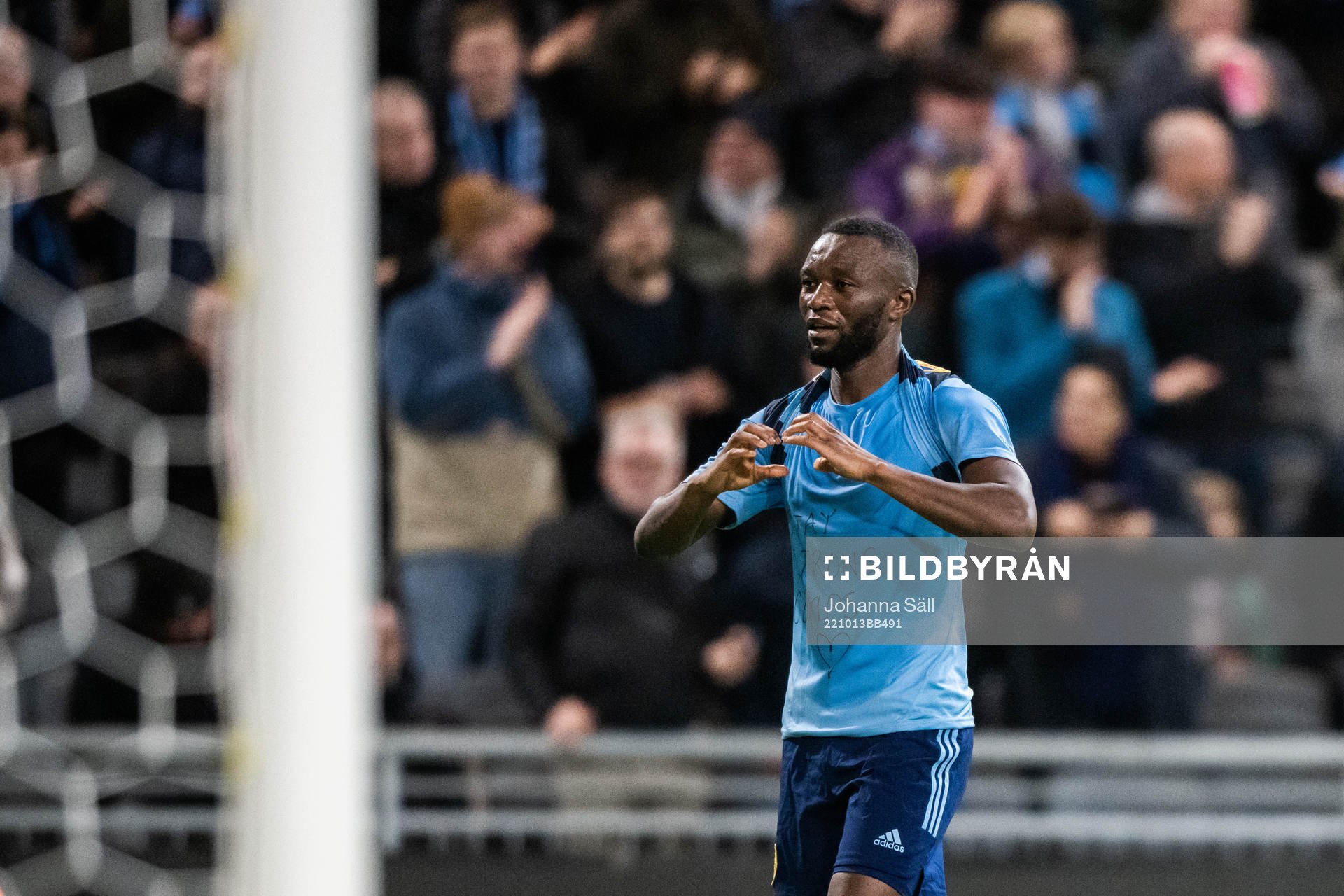 Emmanuel Justine Rabby Banda of Djurgården celebrates