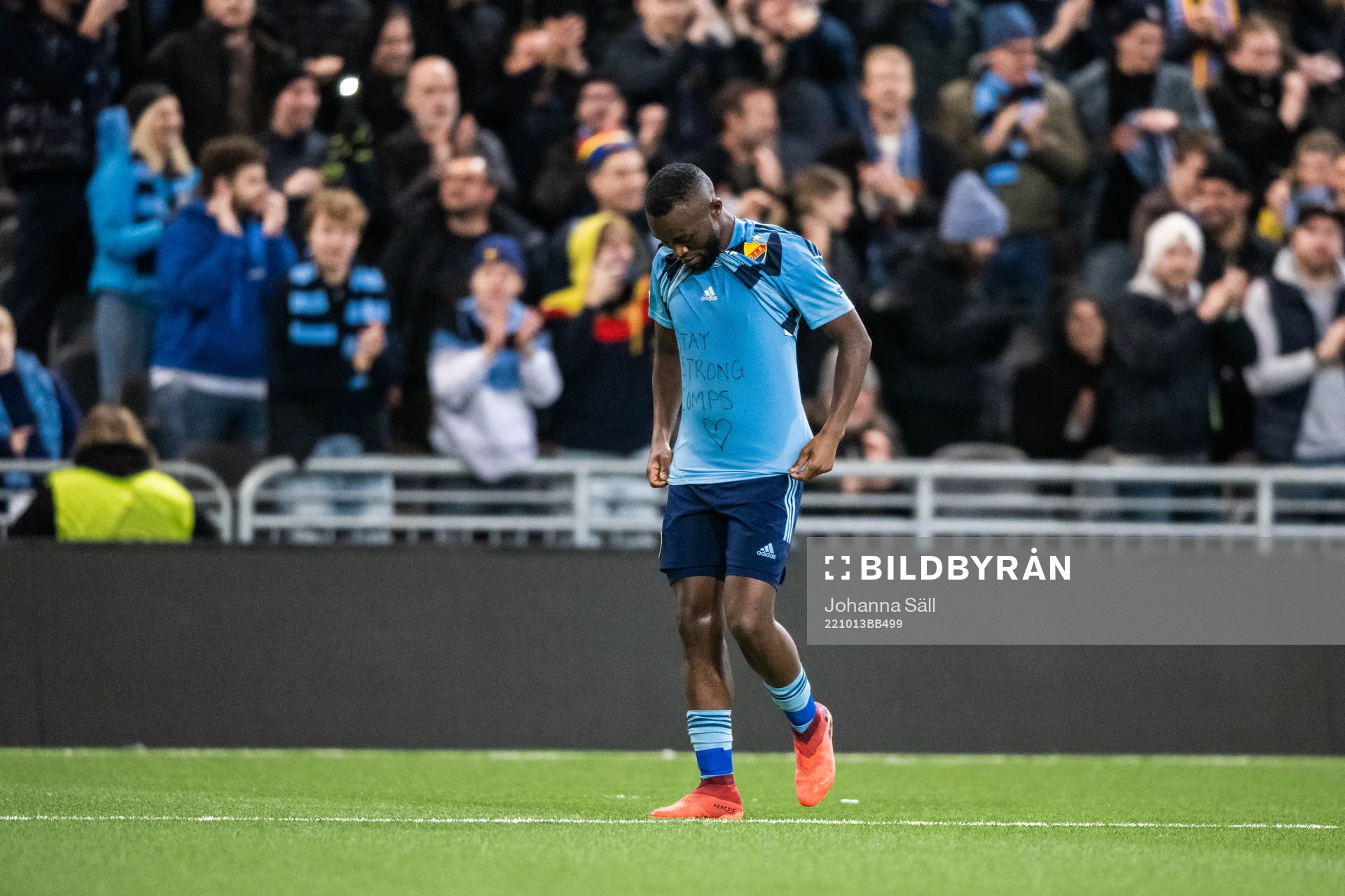 Emmanuel Justine Rabby Banda of Djurgården celebrates