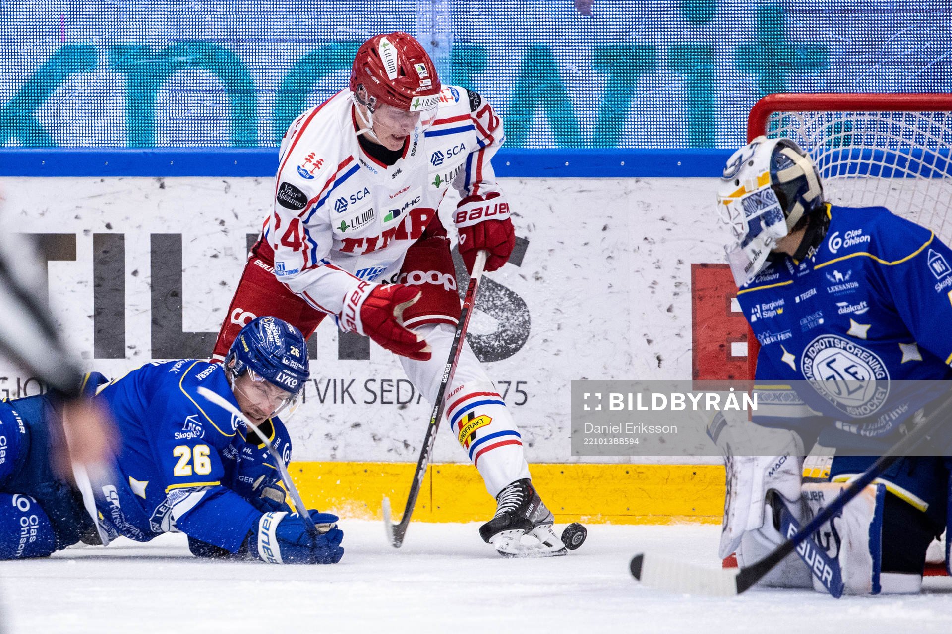 Leksands Patrik Noren och målvakt Mantas Armalis och