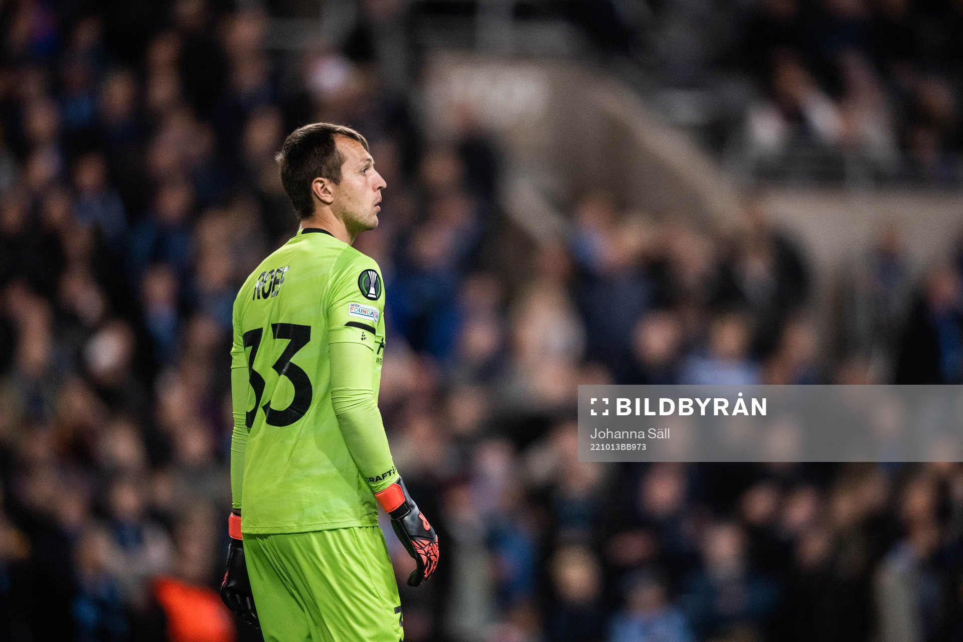 goalkeeper Davy Roef Verdedigers of Gent during the UEFA Conference League match between Djurgården and Gent on October 13, 2022 in Stockholm.