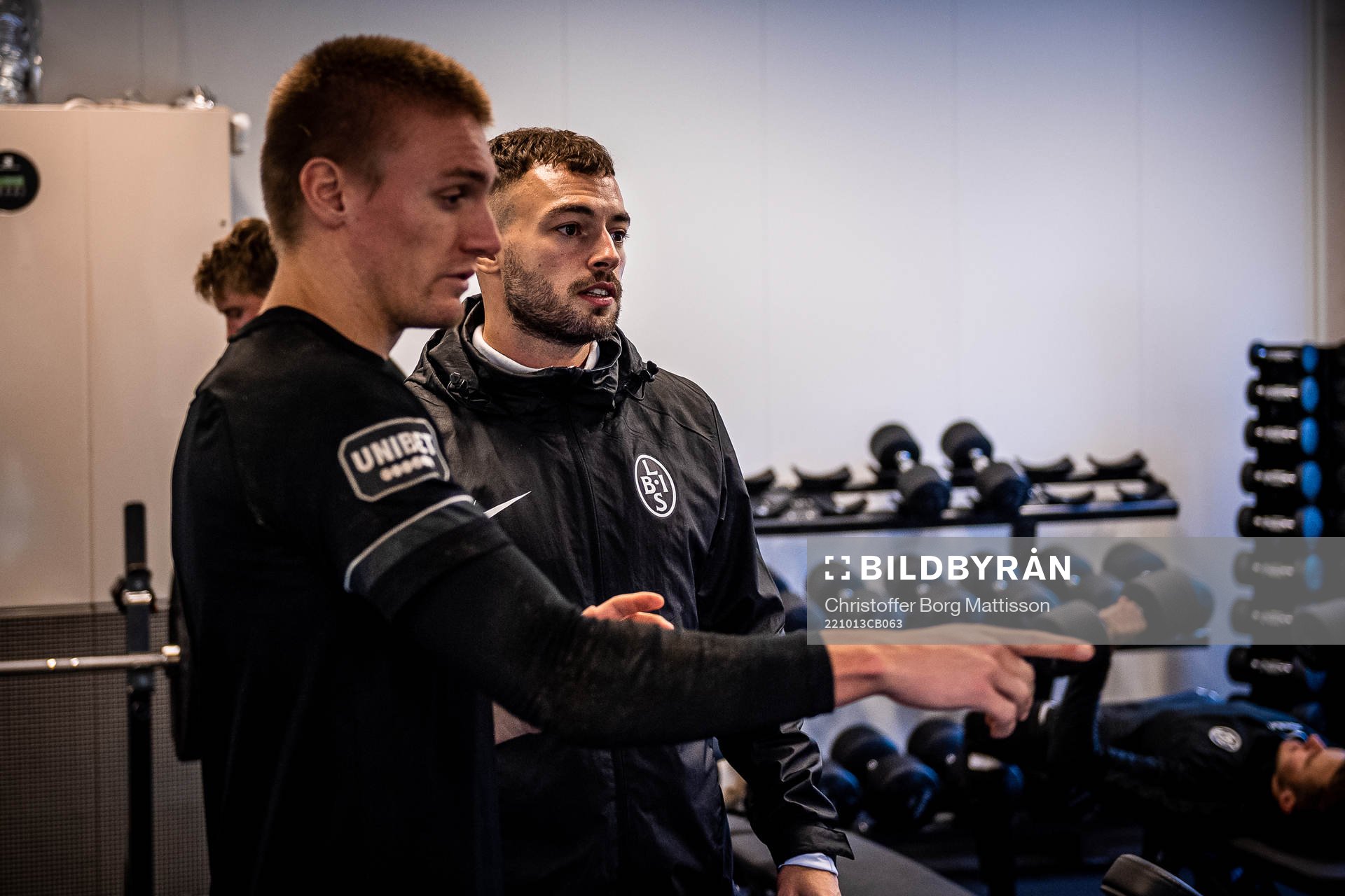 Målvakt Svante Hildeman och fysioterapeut Sebastian Ceder