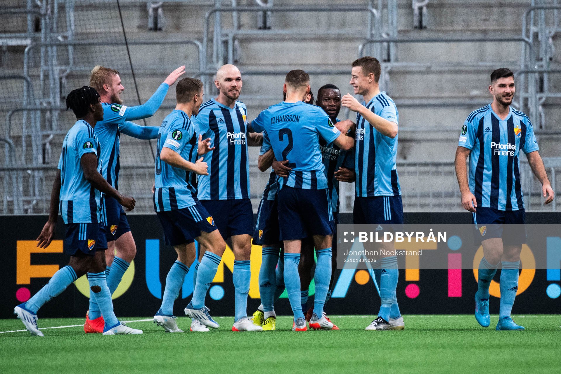 Emmanuel Justine Rabby Banda of Djurgården celebrates with