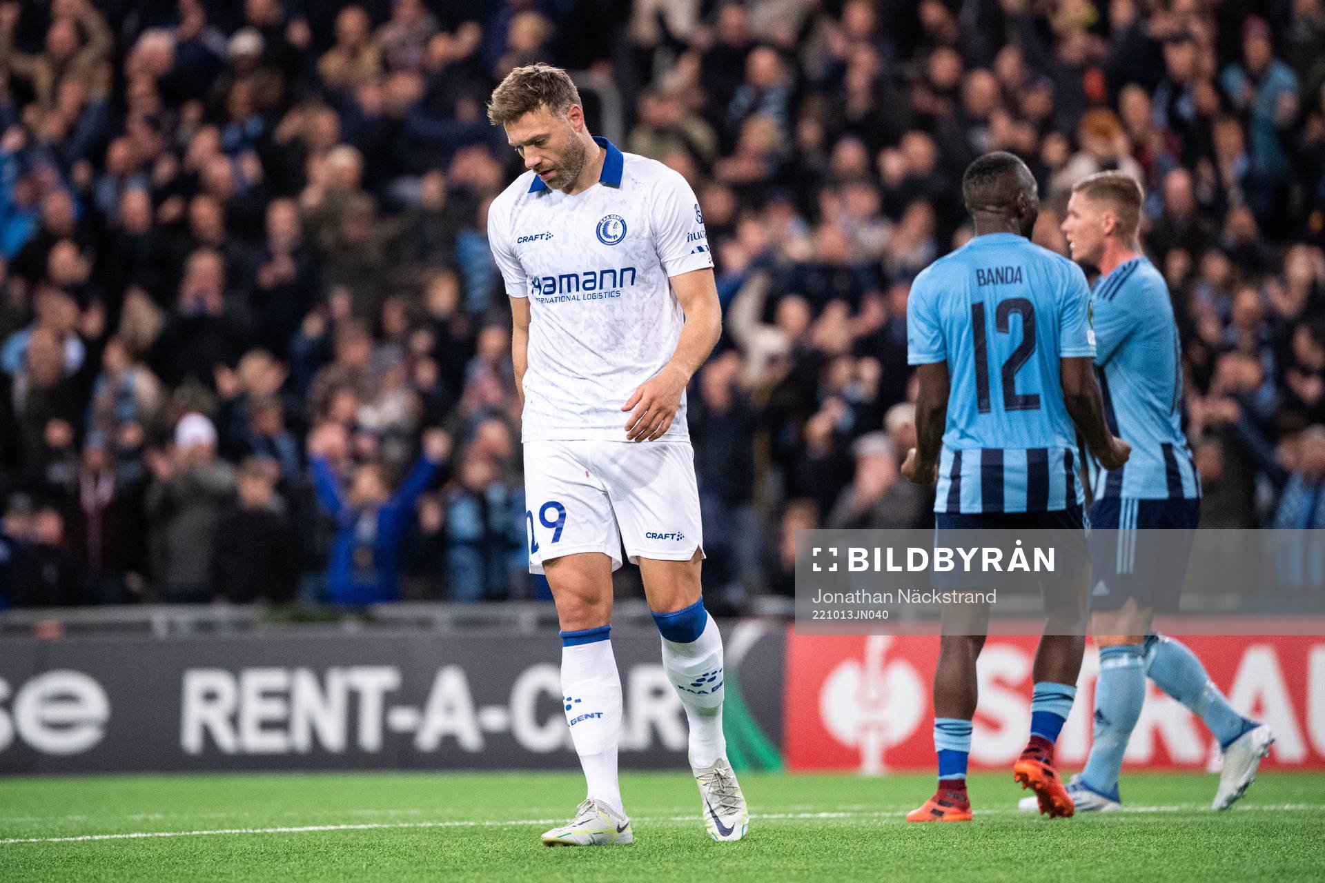 Laurent Depoitre of Gent looks dejected