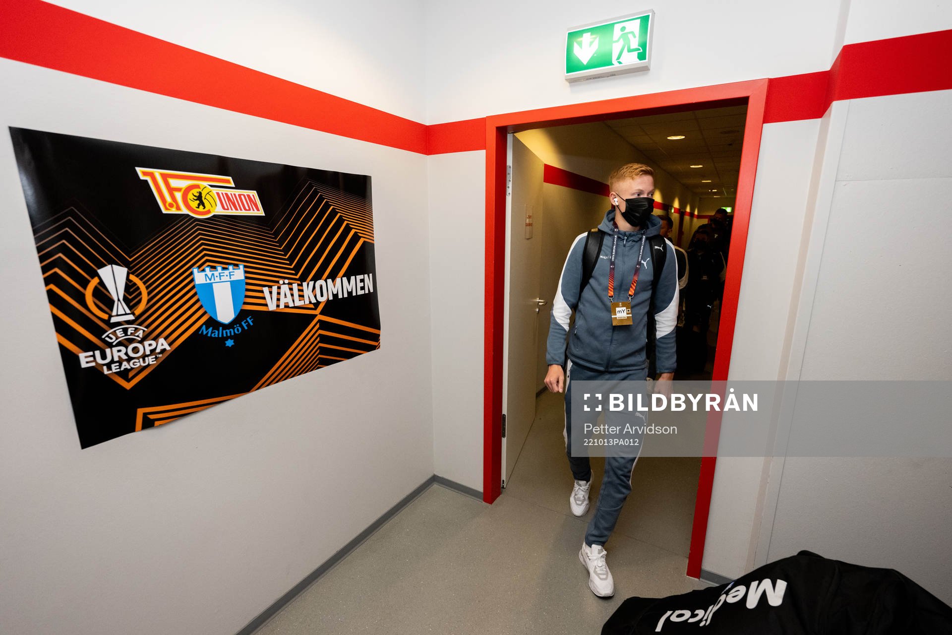Hugo Larsson of Malmö FF arrives to the stadium