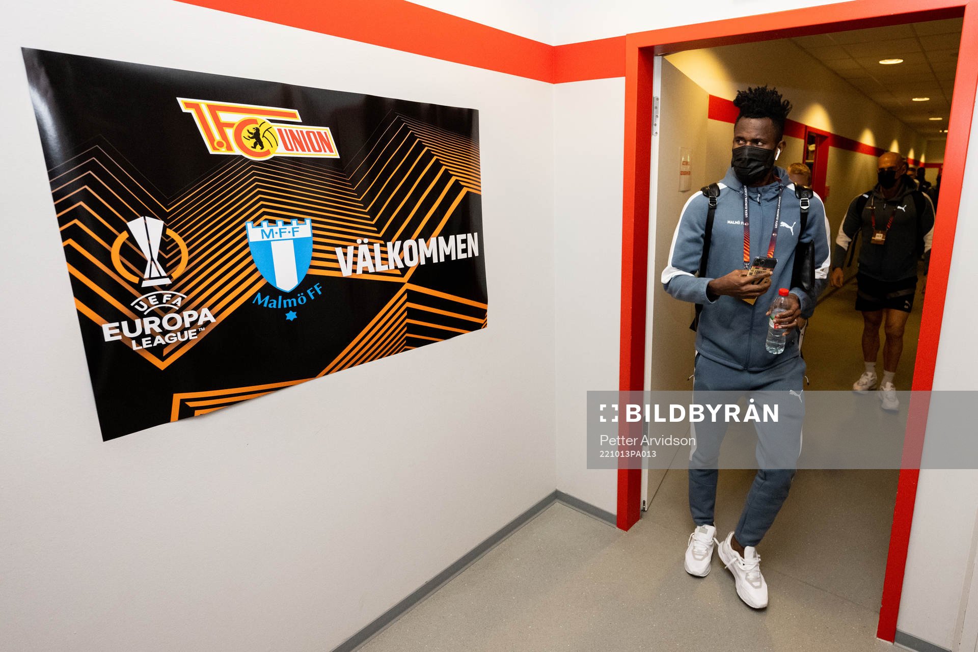 Emmanuel Lomotey of Malmö FF arrives to the stadium