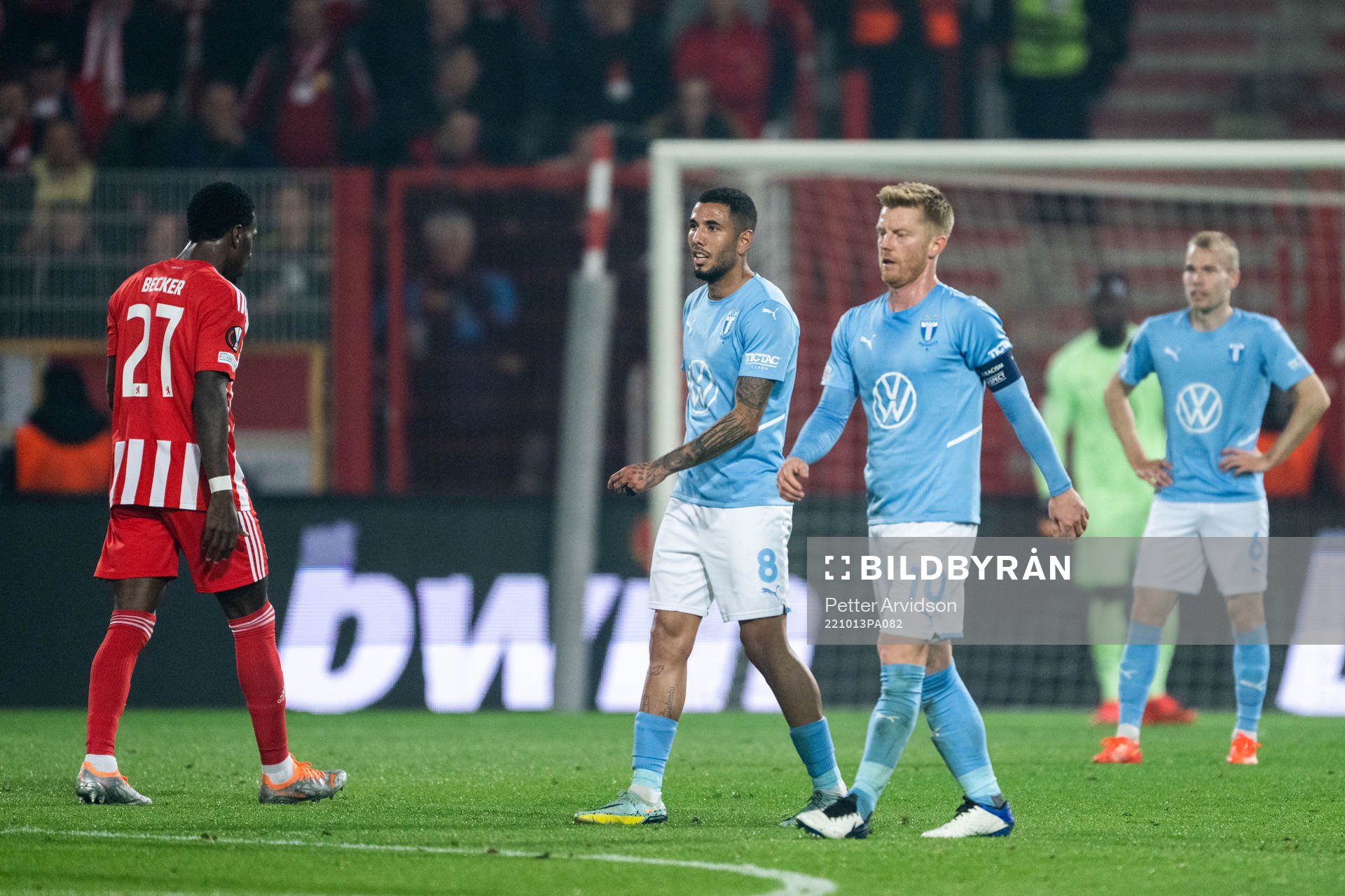 Sergio Pena and Anders Christiansen of Malmö FF look