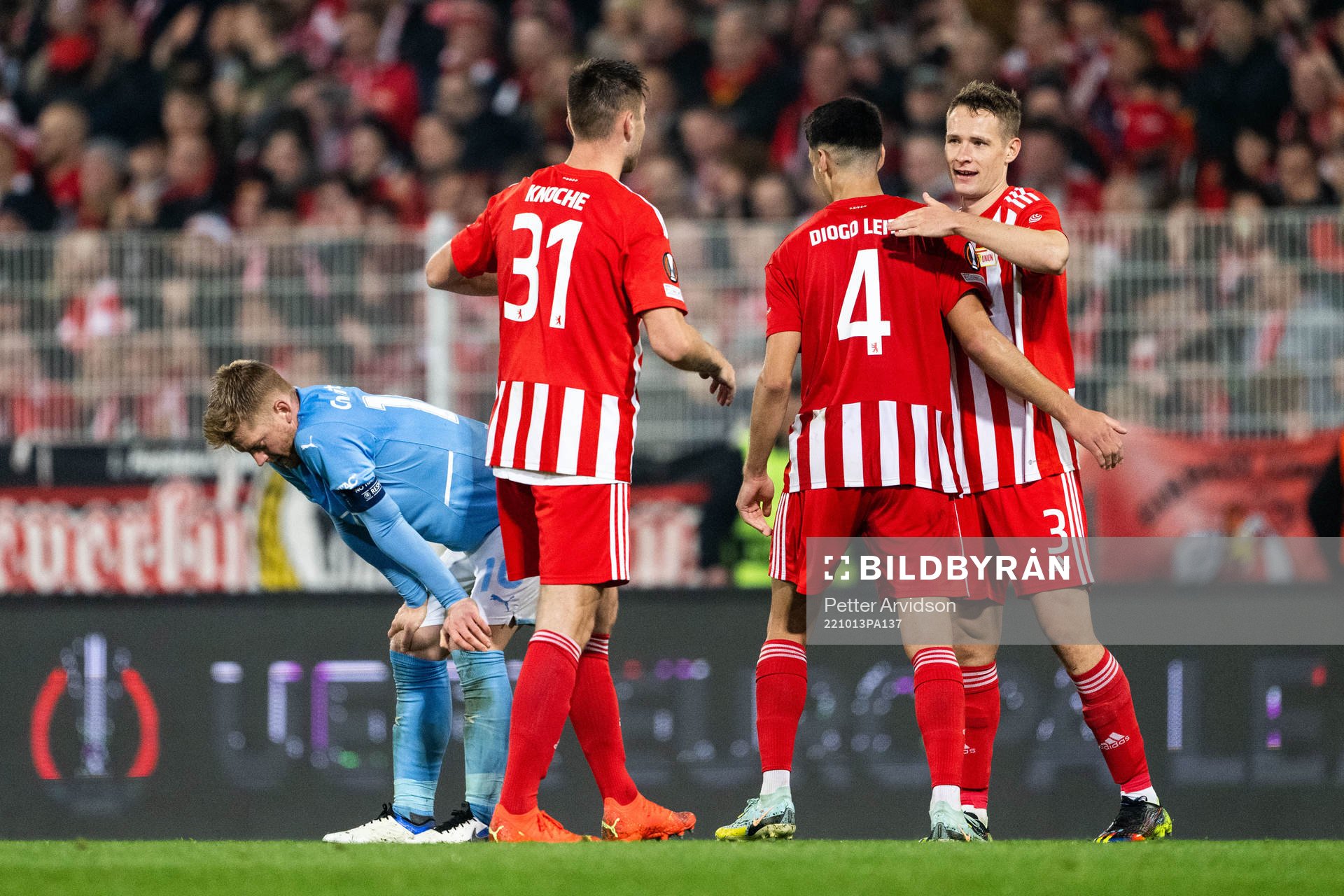 Robin Knoche, Diogo Leite and Paul Jaeckel of Union Berlin