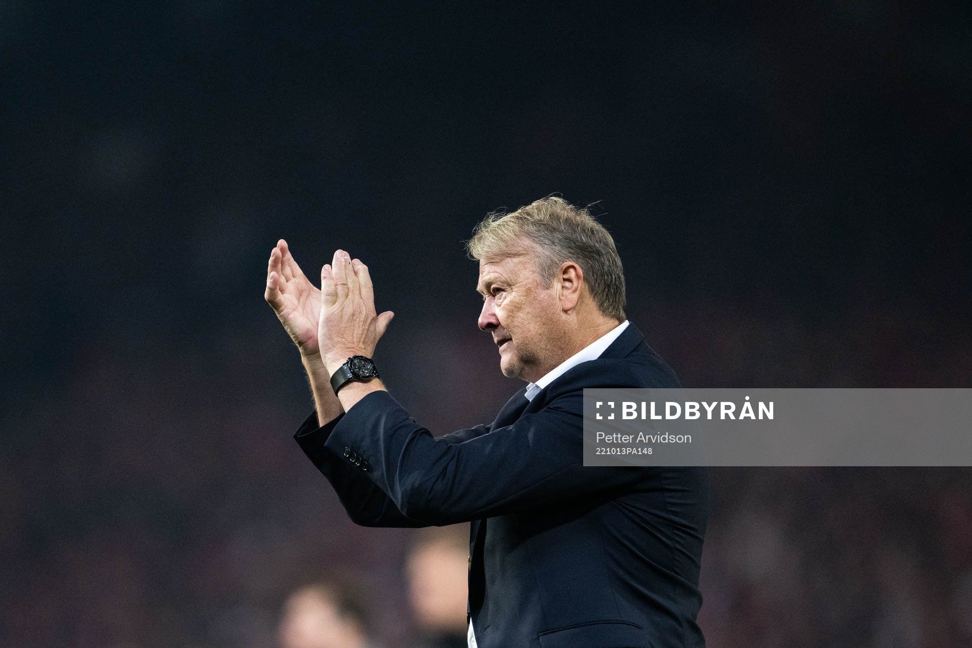 Head coach Åge Hareide of Malmö FF looks ejected