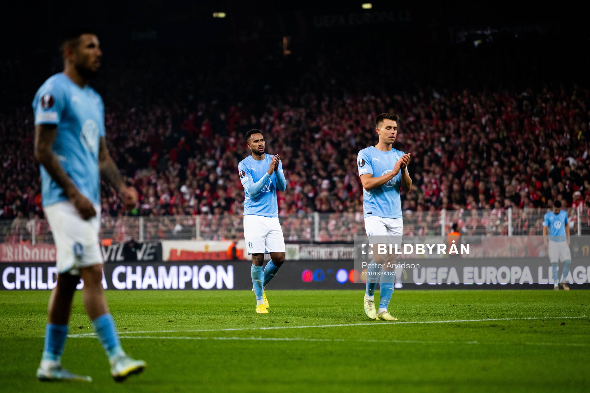 Isaac Kiese Thelin and Jonas Knudsen of Malmö FF looks