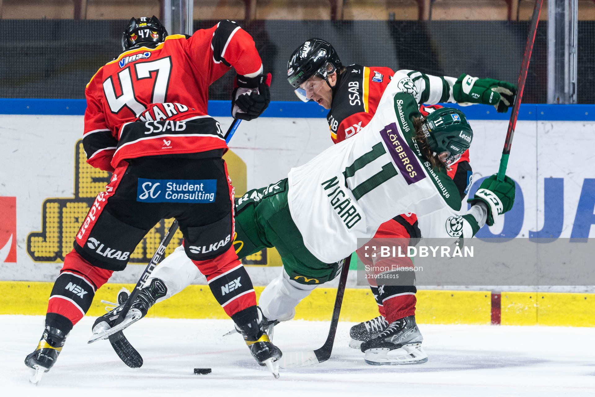 Luleås Jesper Sellgren och Färjestads Joakim Nygård