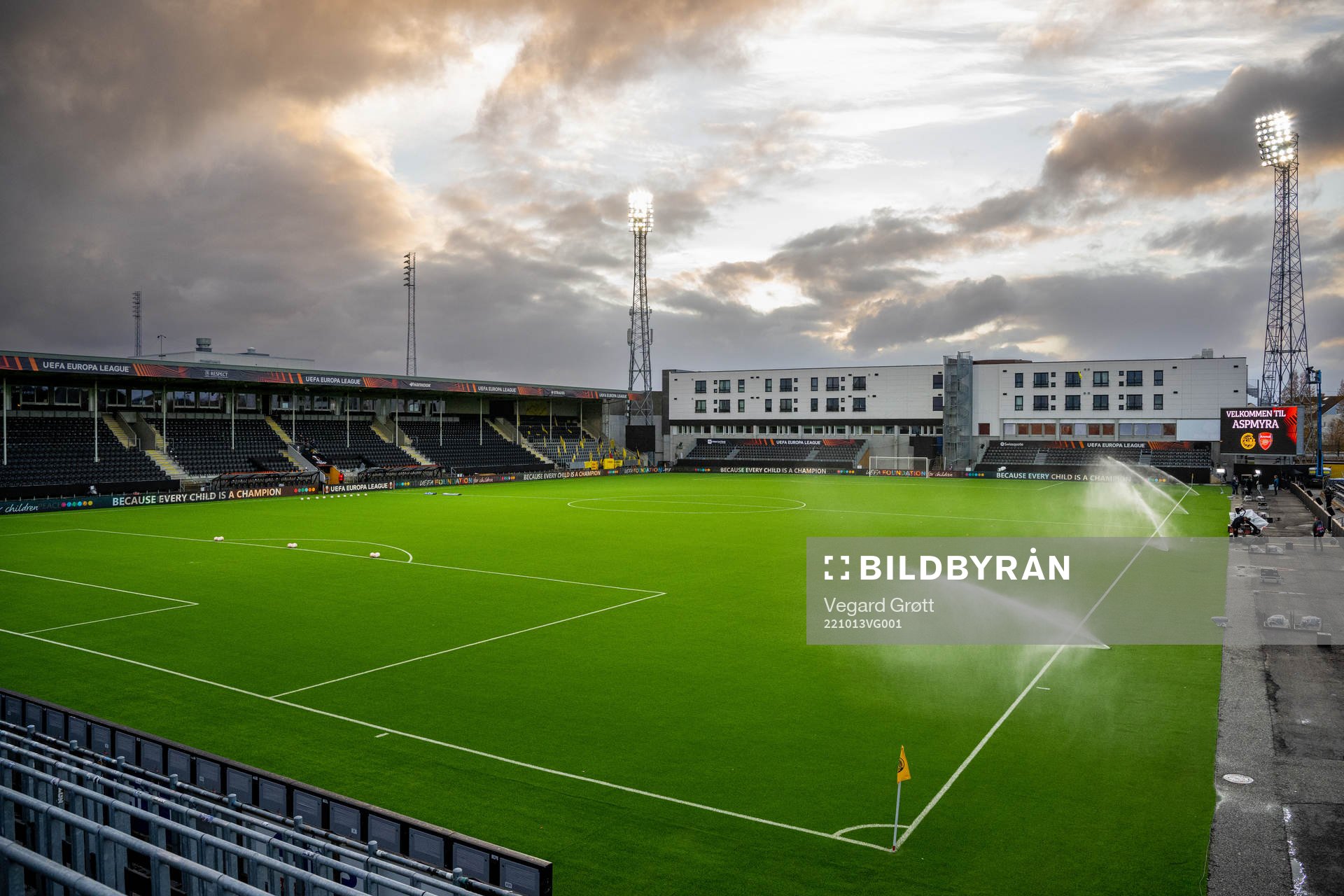 General view of Aspmyra stadion ahead of the UEFA Europa League football match between Bodø/Glimt and Arsenal on October 13, 2022 in Bodø.
