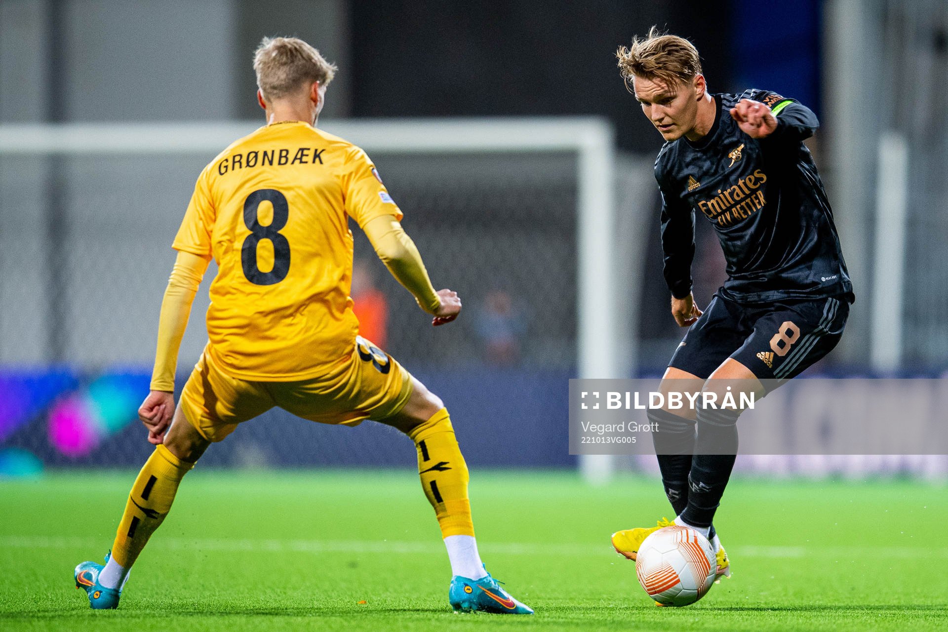 Albert Grønbæk of Bodø/Glimt and Martin Ødegaard of