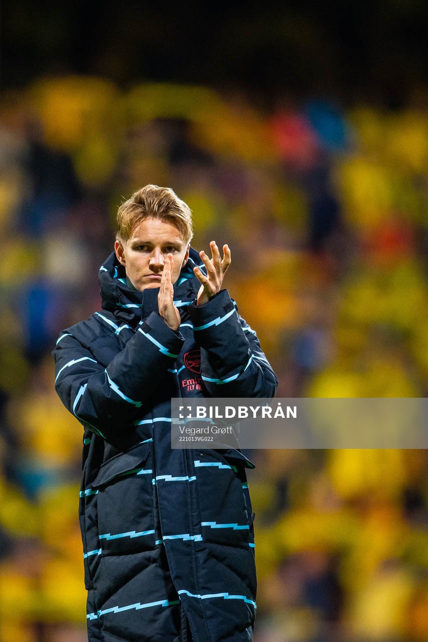 Martin Ødegaard of Arsenal after the UEFA Europa League football match between Bodø/Glimt and Arsenal on October 13, 2022 in Bodø.