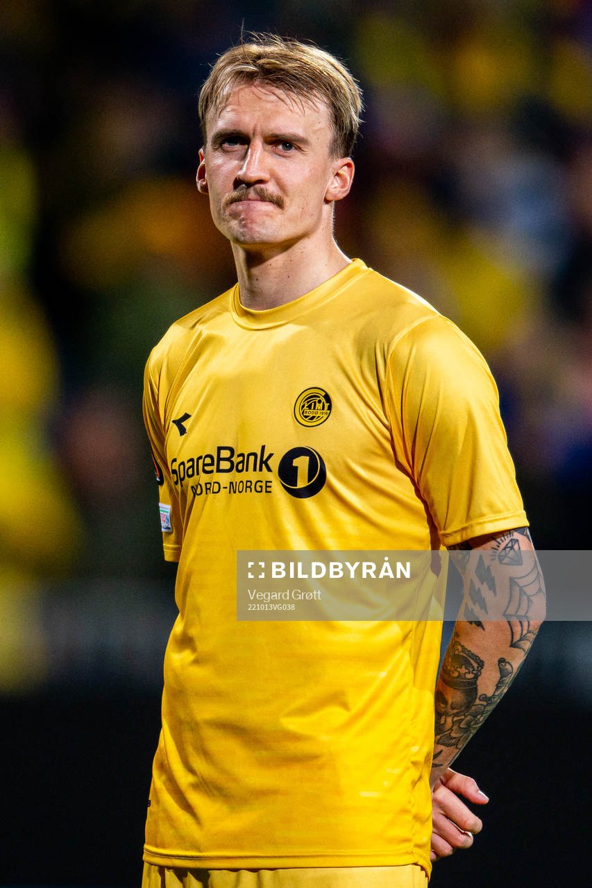 Runar Espejord of Bodø/Glimt ahead of the UEFA Europa League football match between Bodø/Glimt and Arsenal on October 13, 2022 in Bodø.
