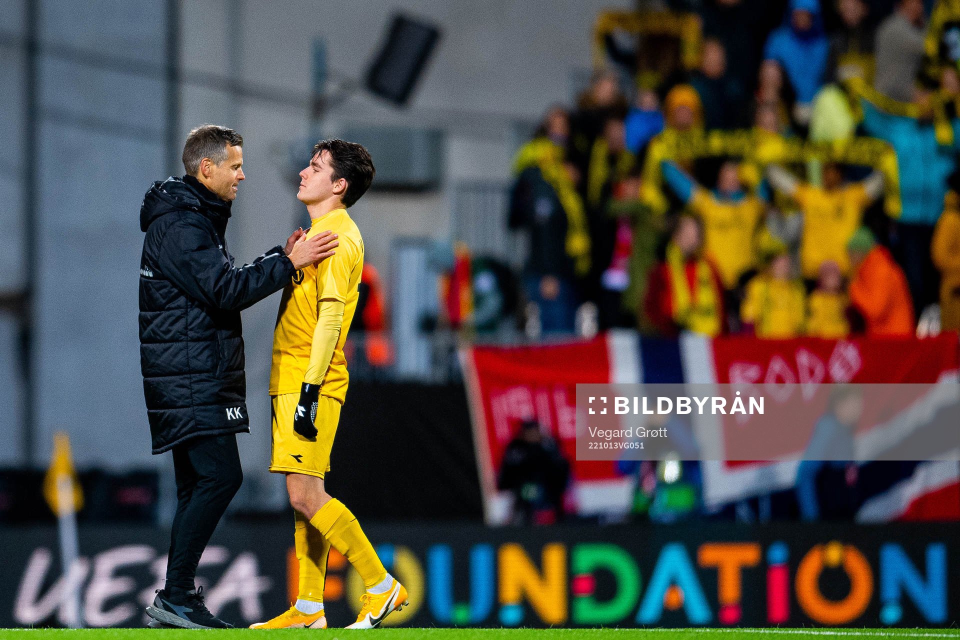 Kjetil Knutsen, head coach of Bodø/Glimt, and Hugo Vetlesen
