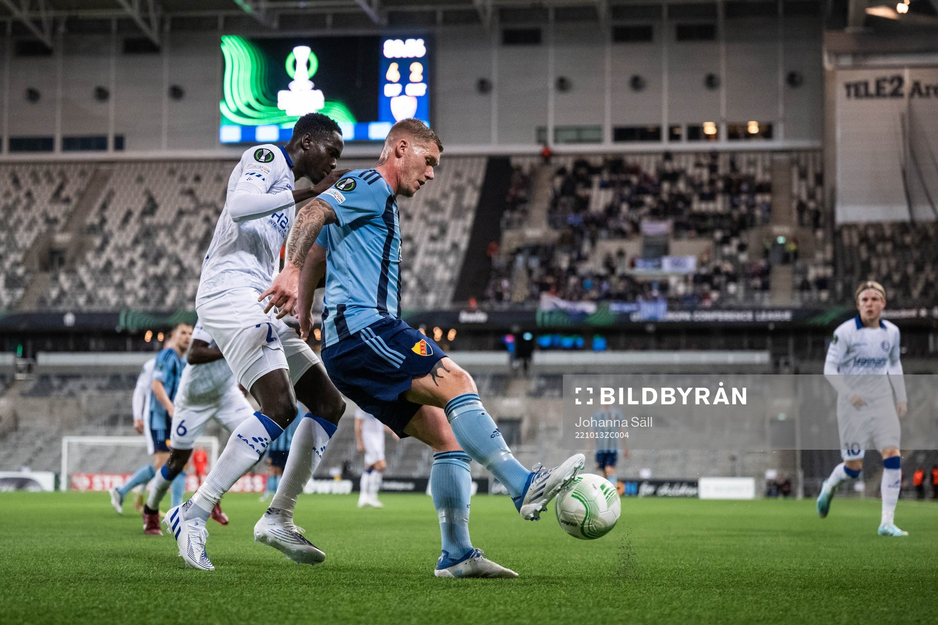 Joseph Okumu of Gent and Victor Edvardsen of Djurgården
